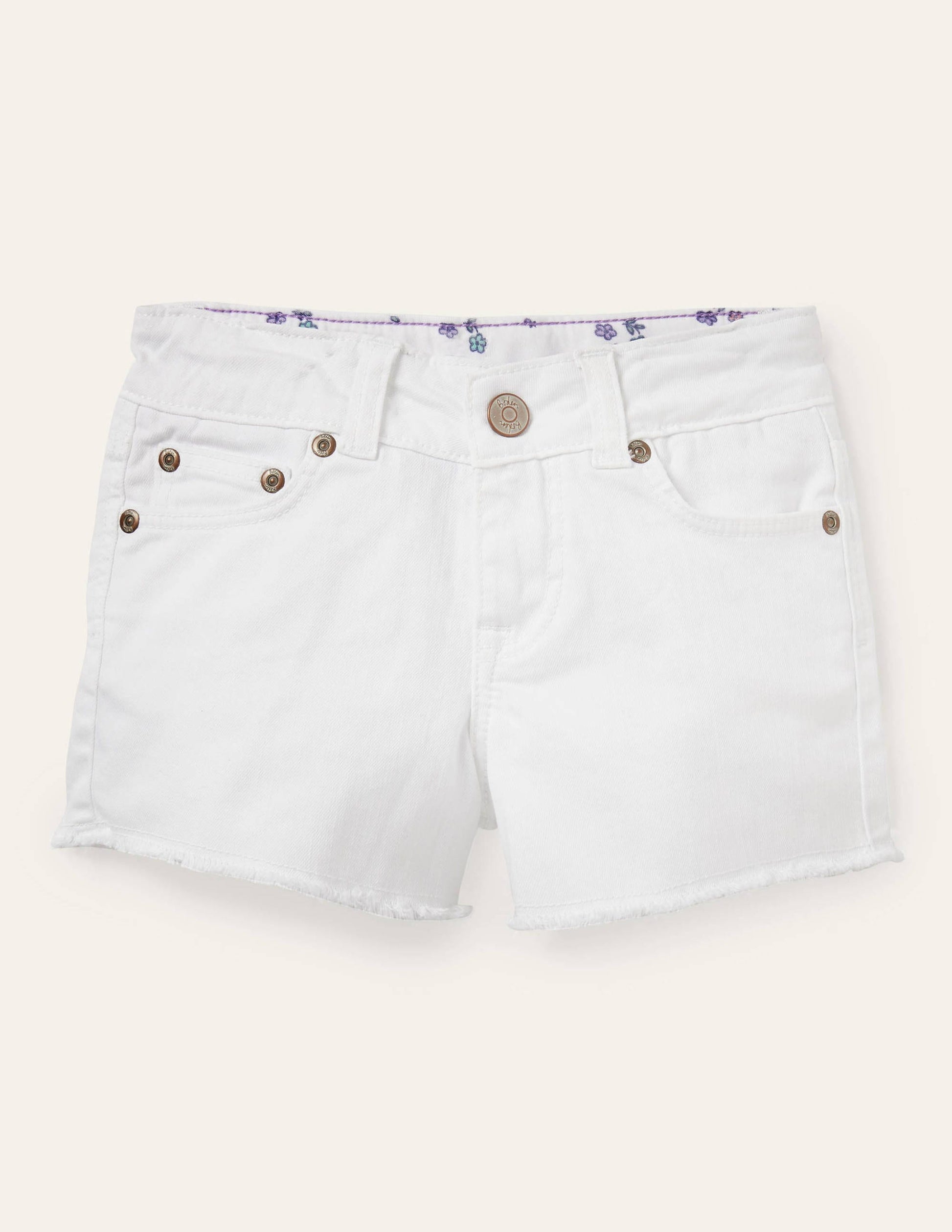 Denim Shorts-White-1