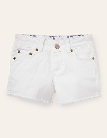 Denim Shorts-White-1