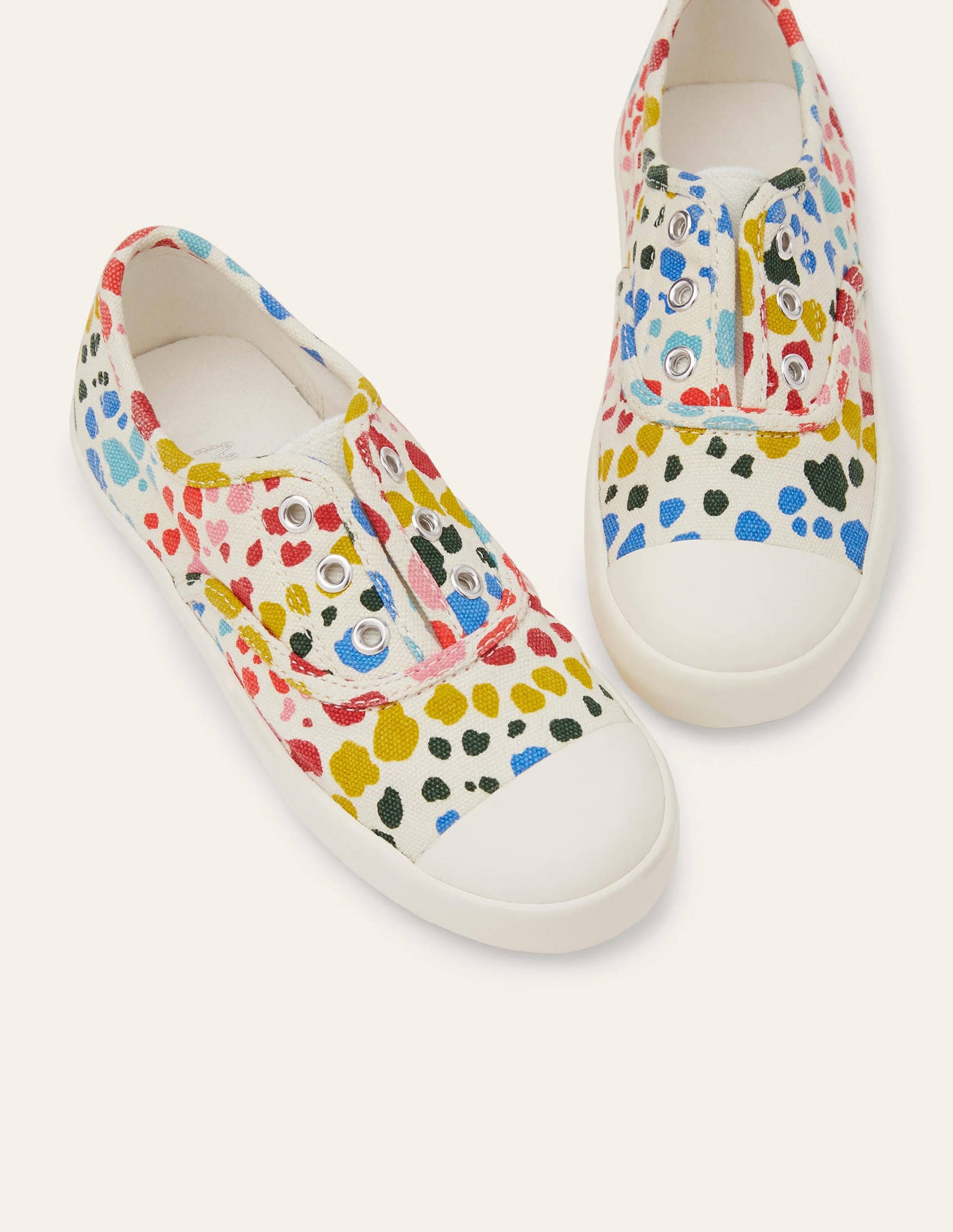 Laceless Canvas Plimsolls-Multi Leopard-1