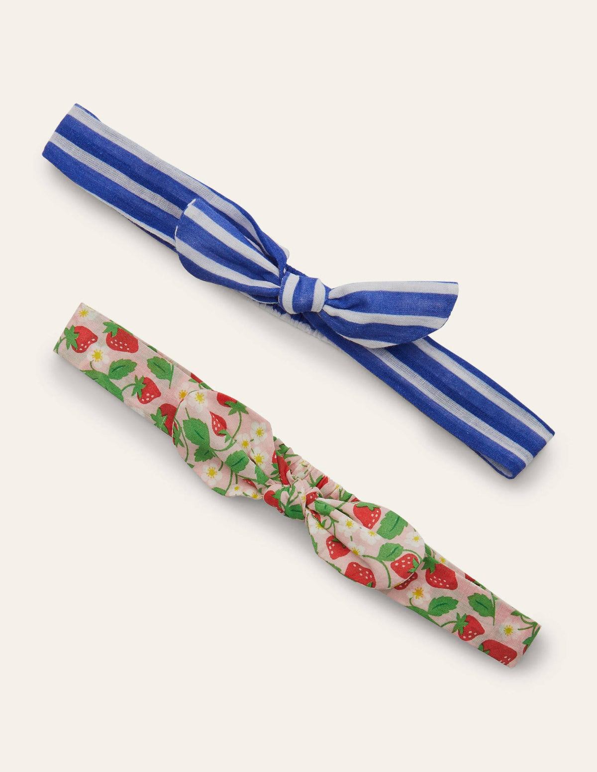 Bow Headbands 2 Pack-Pink Strawberry/Blue - Image 1