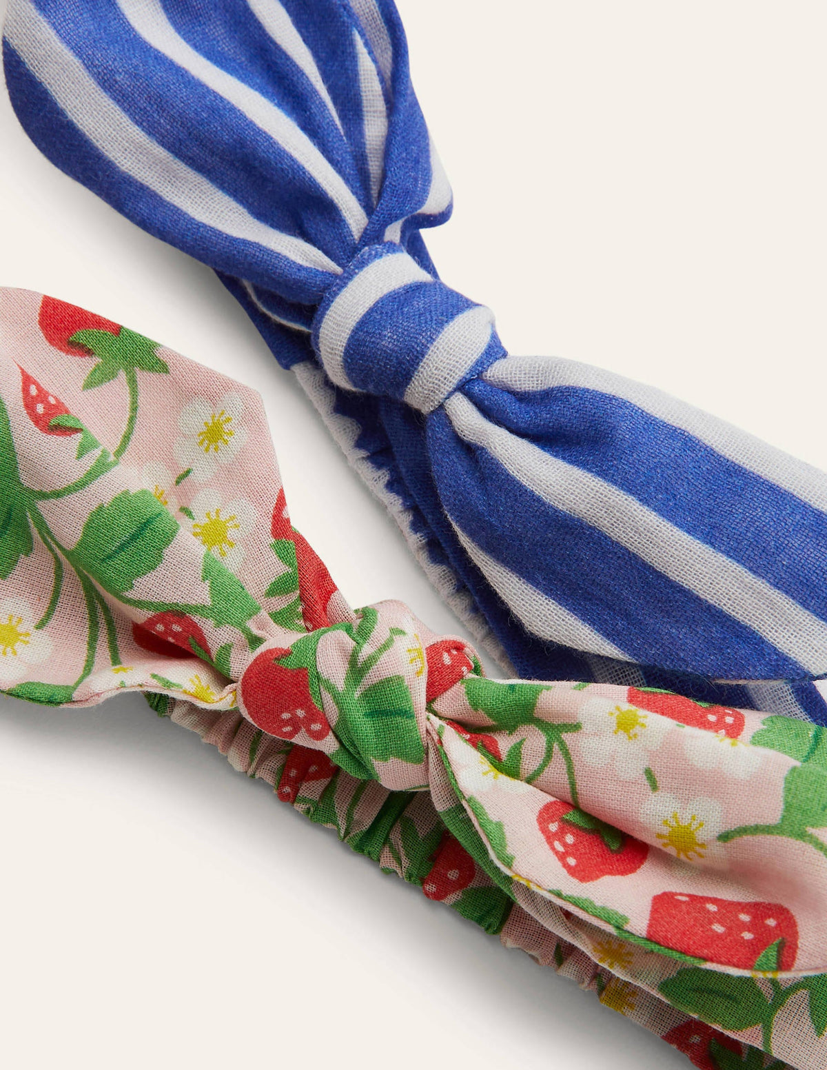 Bow Headbands 2 Pack-Pink Strawberry/Blue - Image 2
