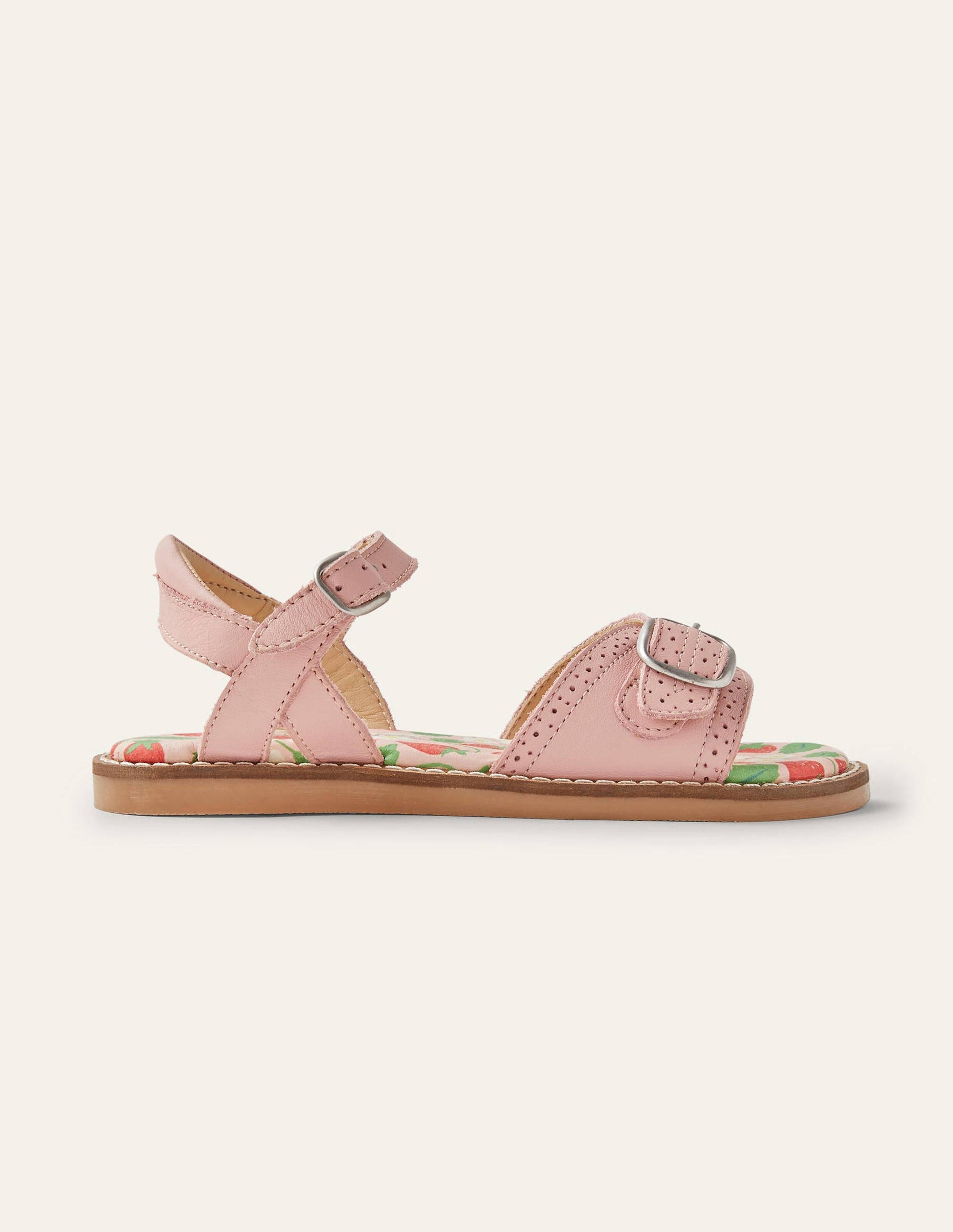 Leather Buckle Sandals-Boto Pink-2