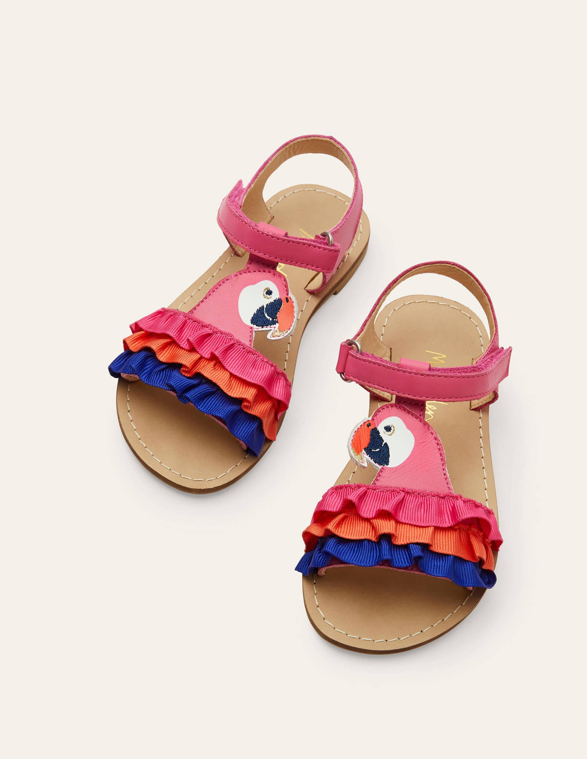 Novelty Leather Sandals-Multi Parrot - Image 1