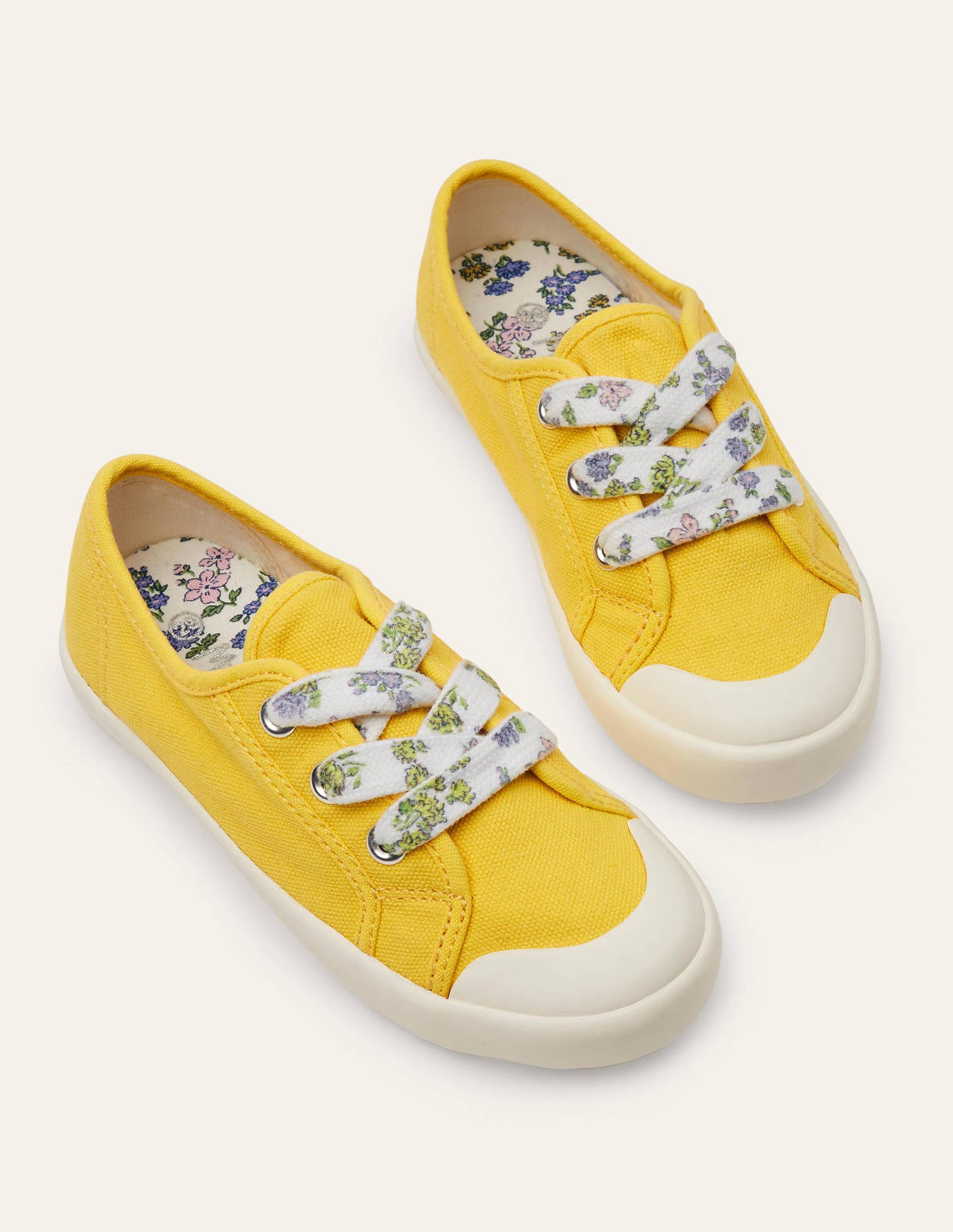 Floral Lace Canvas Shoes-Sweetcorn Yellow-1