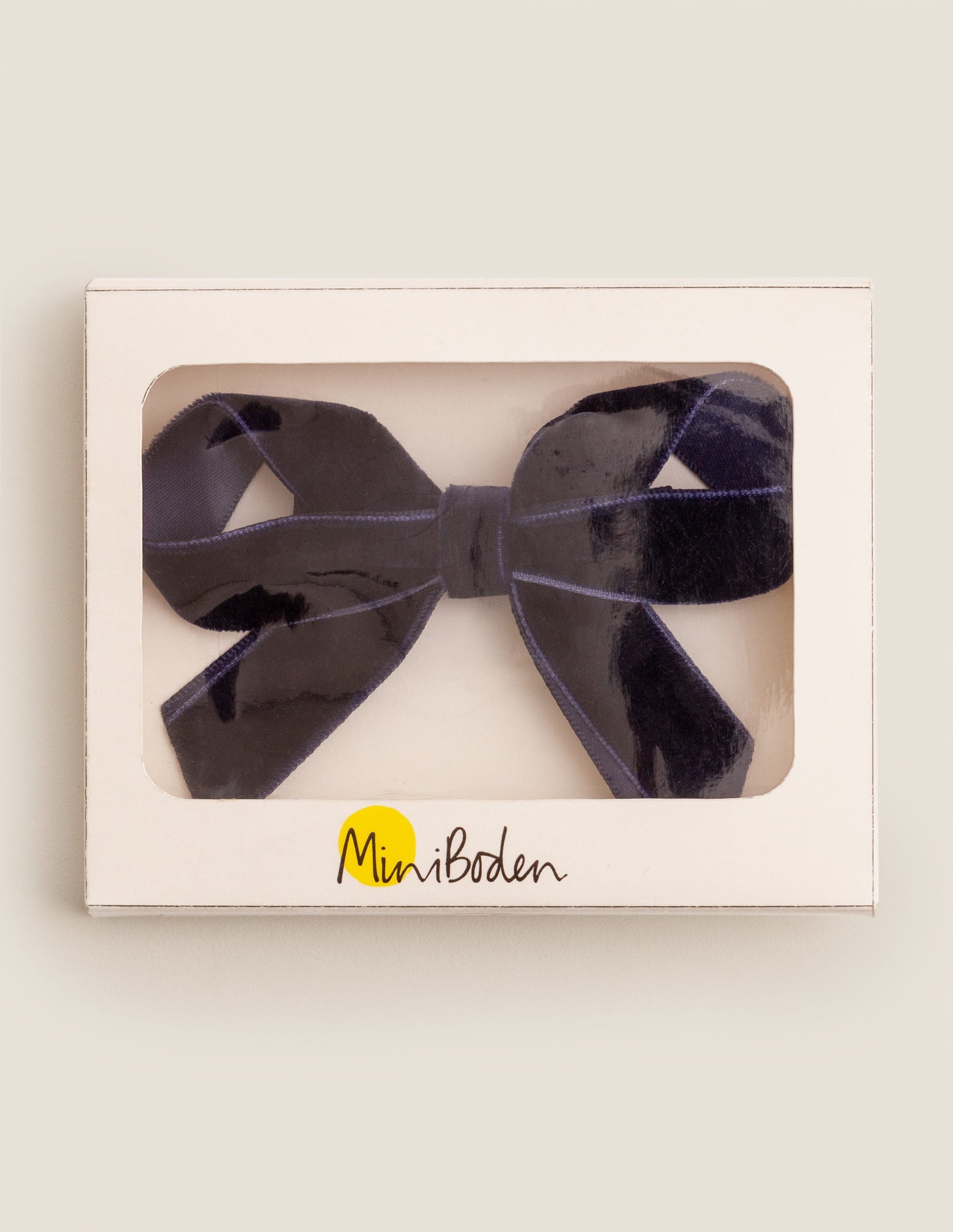 Large Bow Hair Clip-College Navy-3