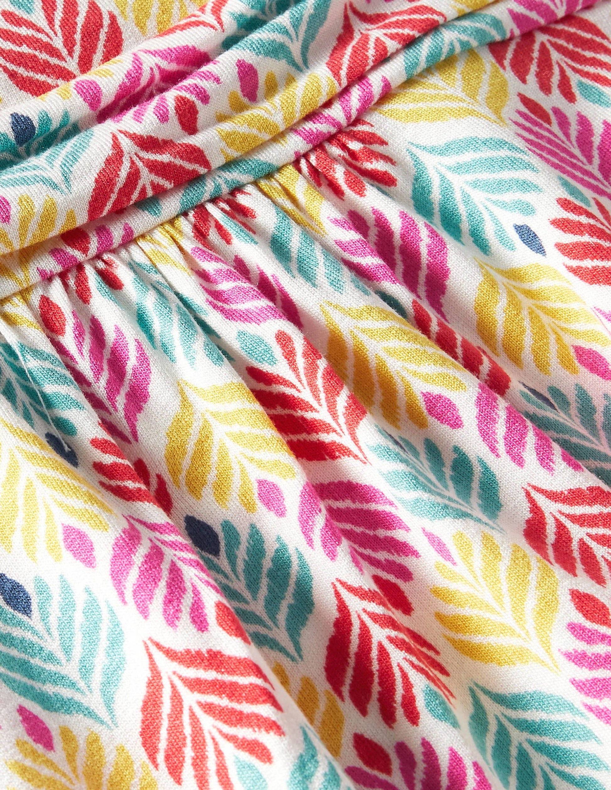 Mini-me Amelie Dress-Multi Palm Leaf Tile-3