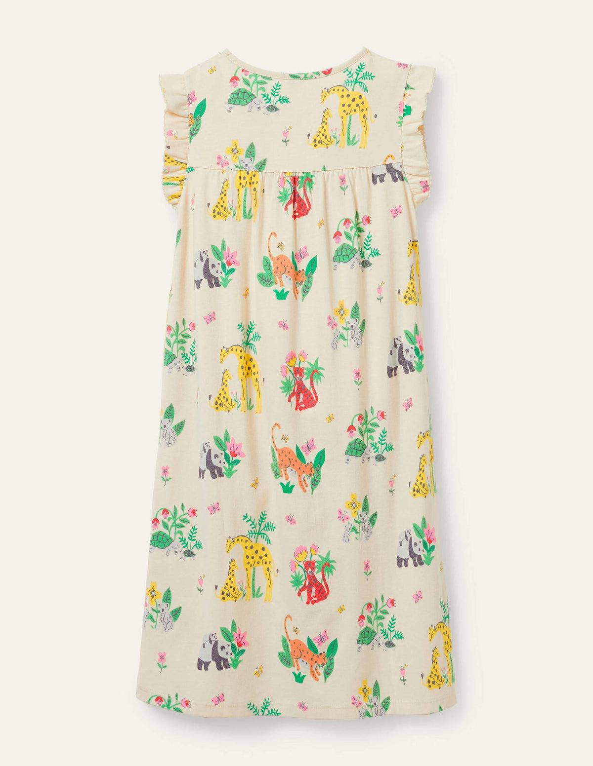 Printed Short-sleeved Nightie-Ivory Little Jungle - Image 2