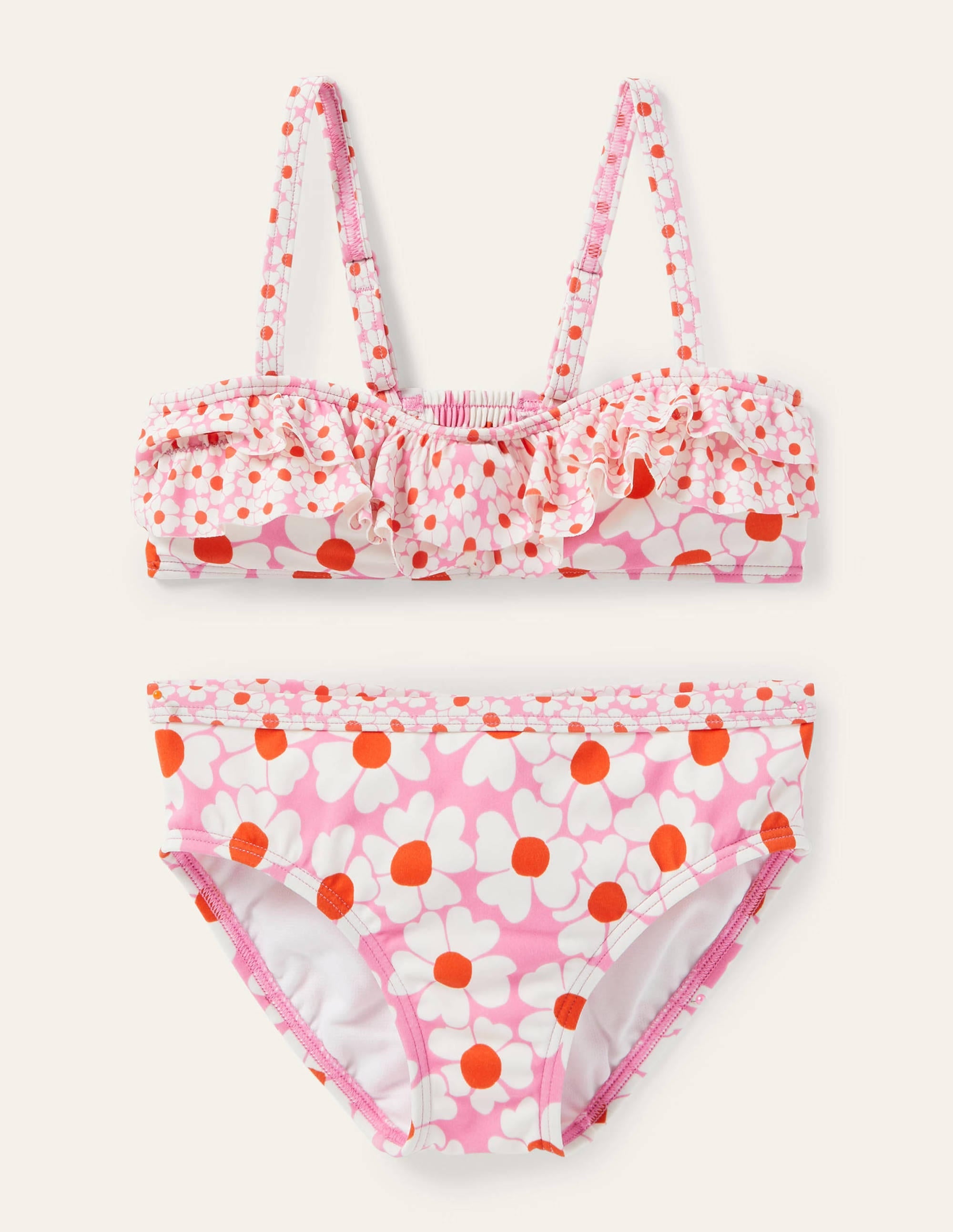 Floral Bikini Set-Plum Blossom Pink Daisybed - Image 1