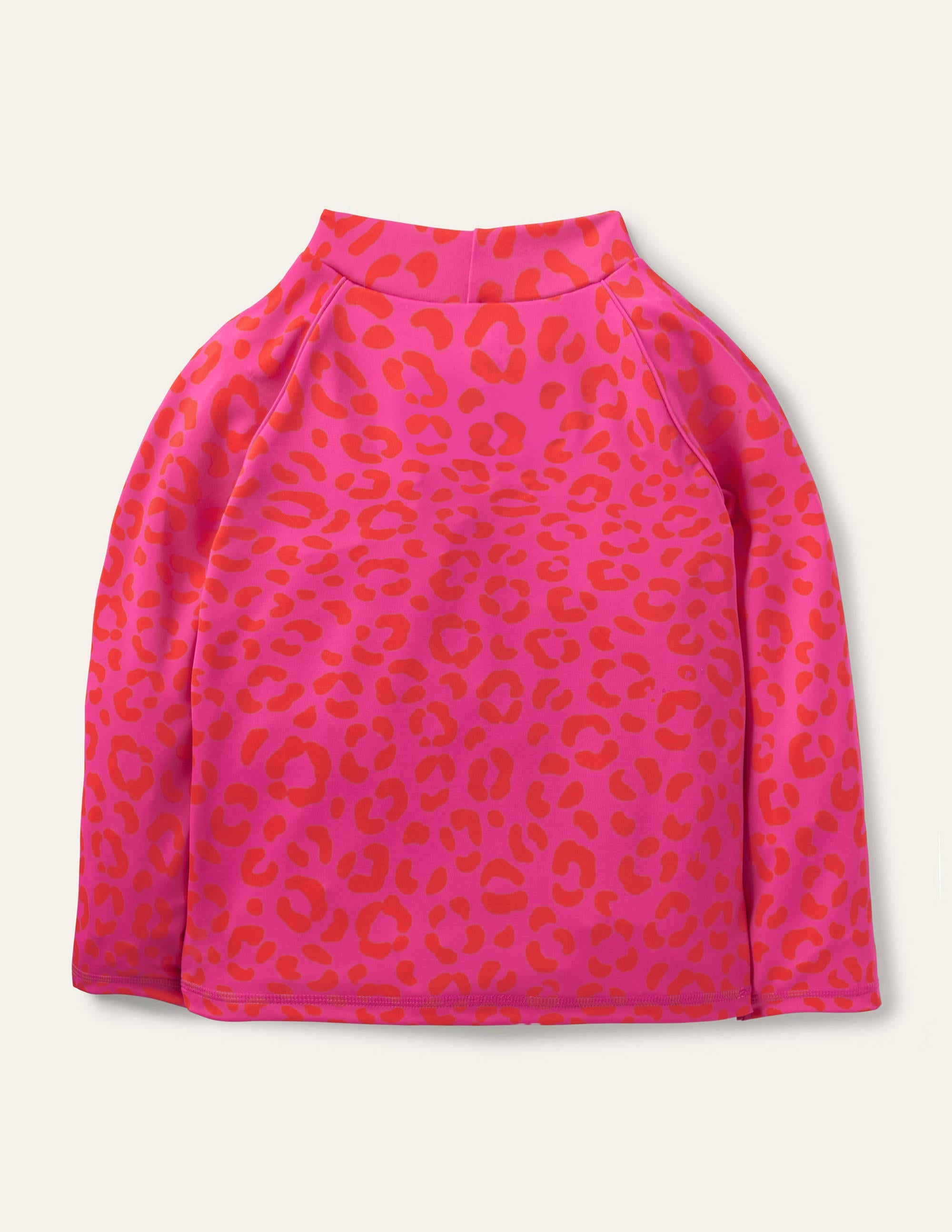 Long-sleeved Rash Vest-Fuchsia Pink Leopard - Image 1