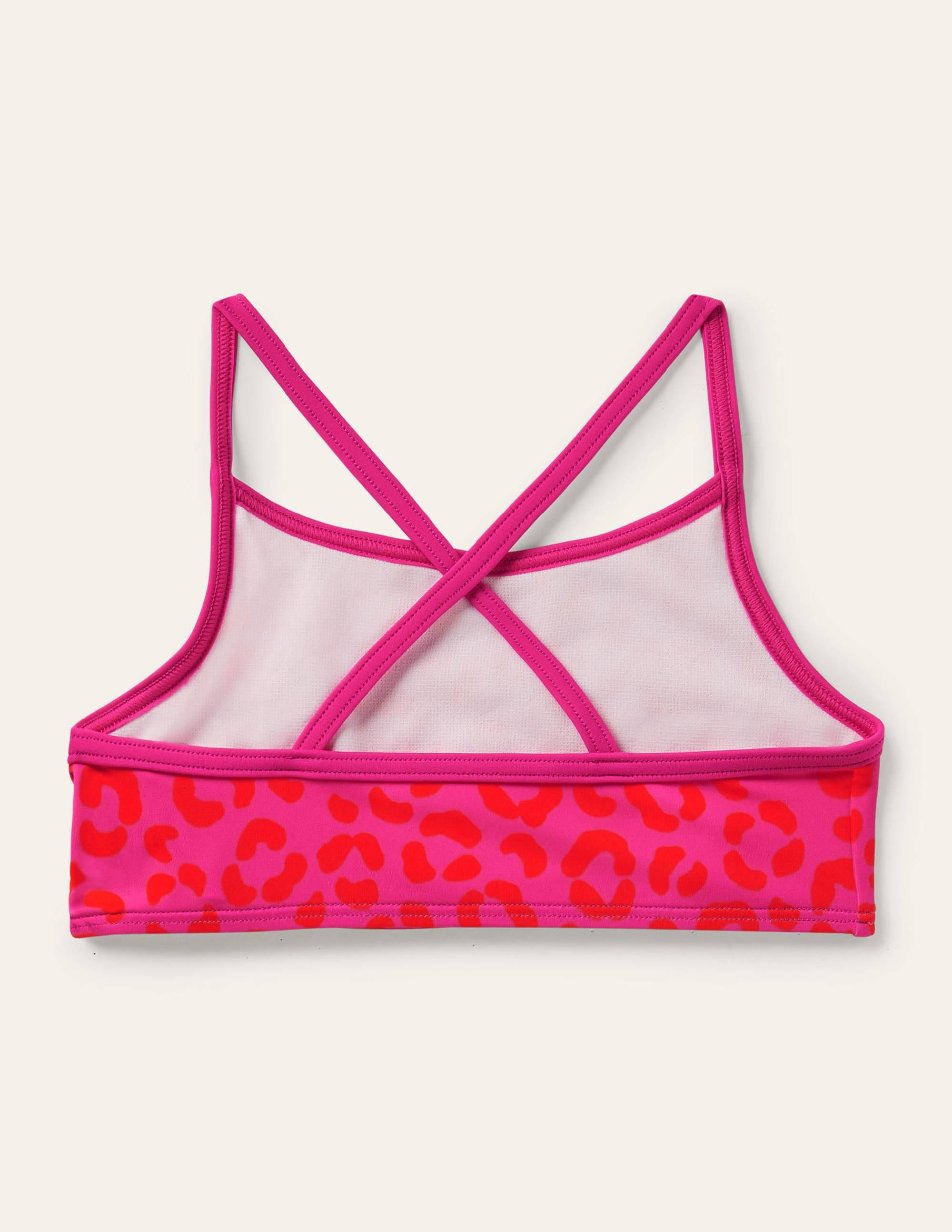 Patterned Bikini Top-Fuchsia Pink Leopard - Image 1