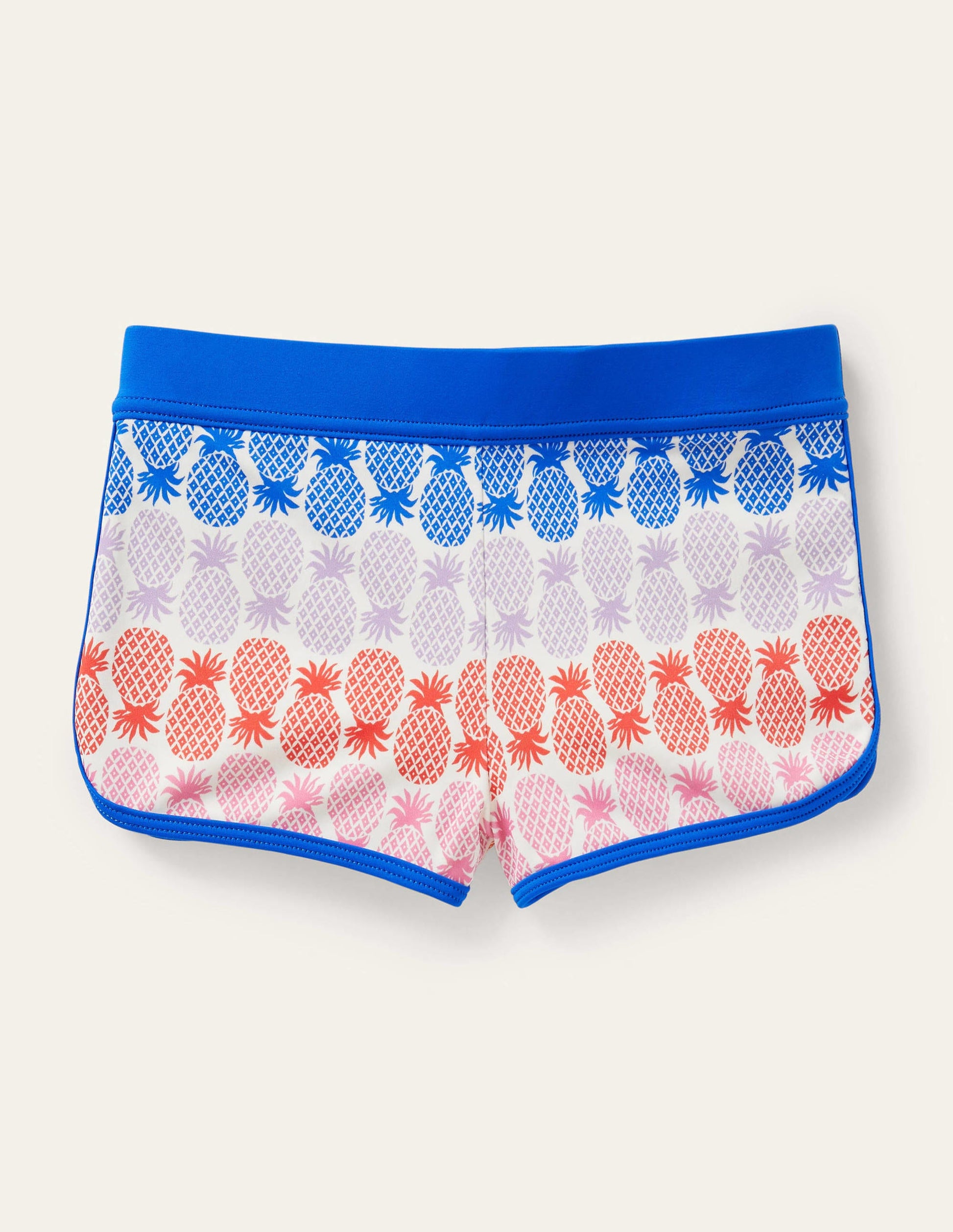 Patterned Swim Shorts-Multi Rainbow Pineapple Geo-2