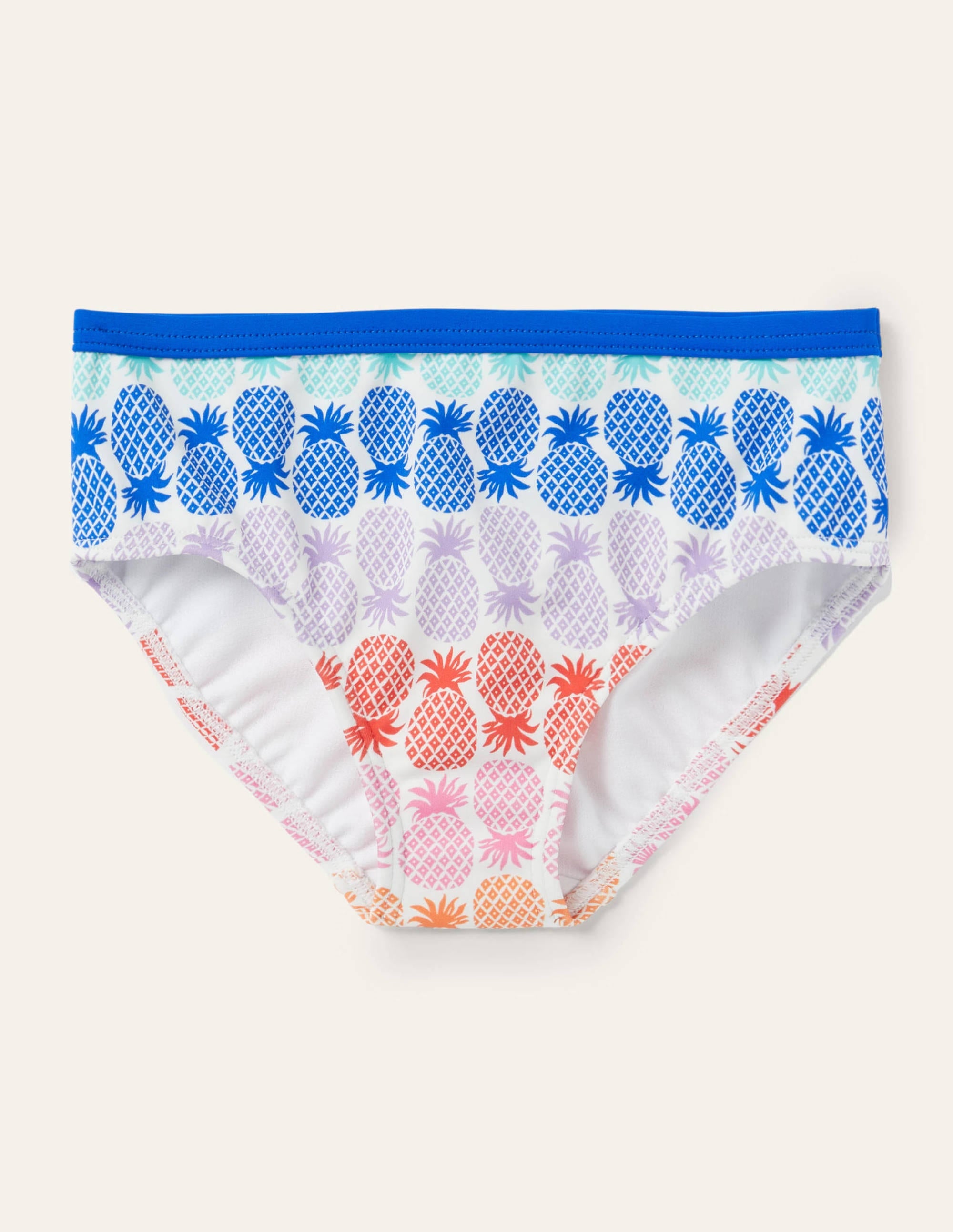 Patterned Bikini Bottoms-Multi Rainbow Pineapple Geo - Image 1