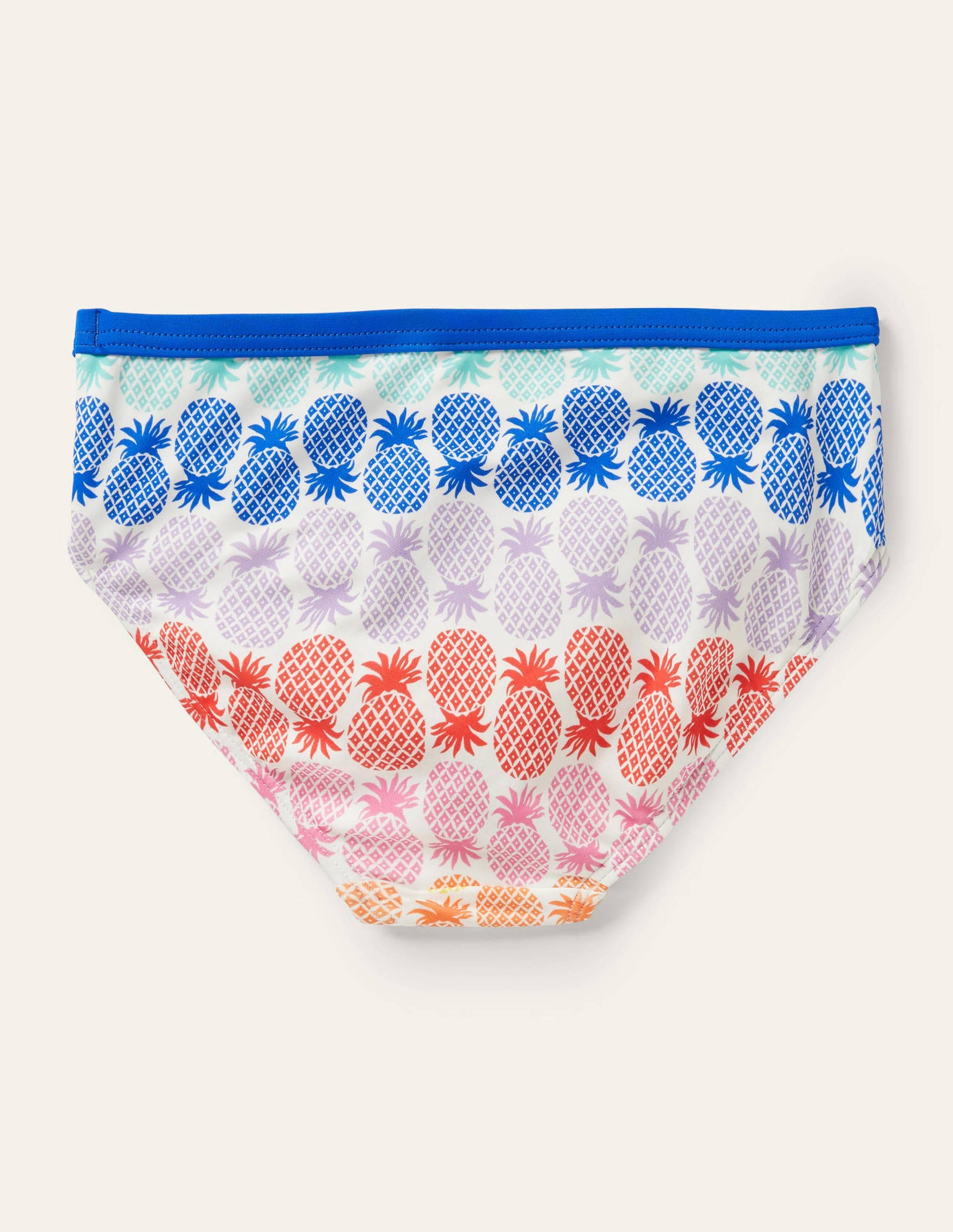 Patterned Bikini Bottoms-Multi Rainbow Pineapple Geo-2