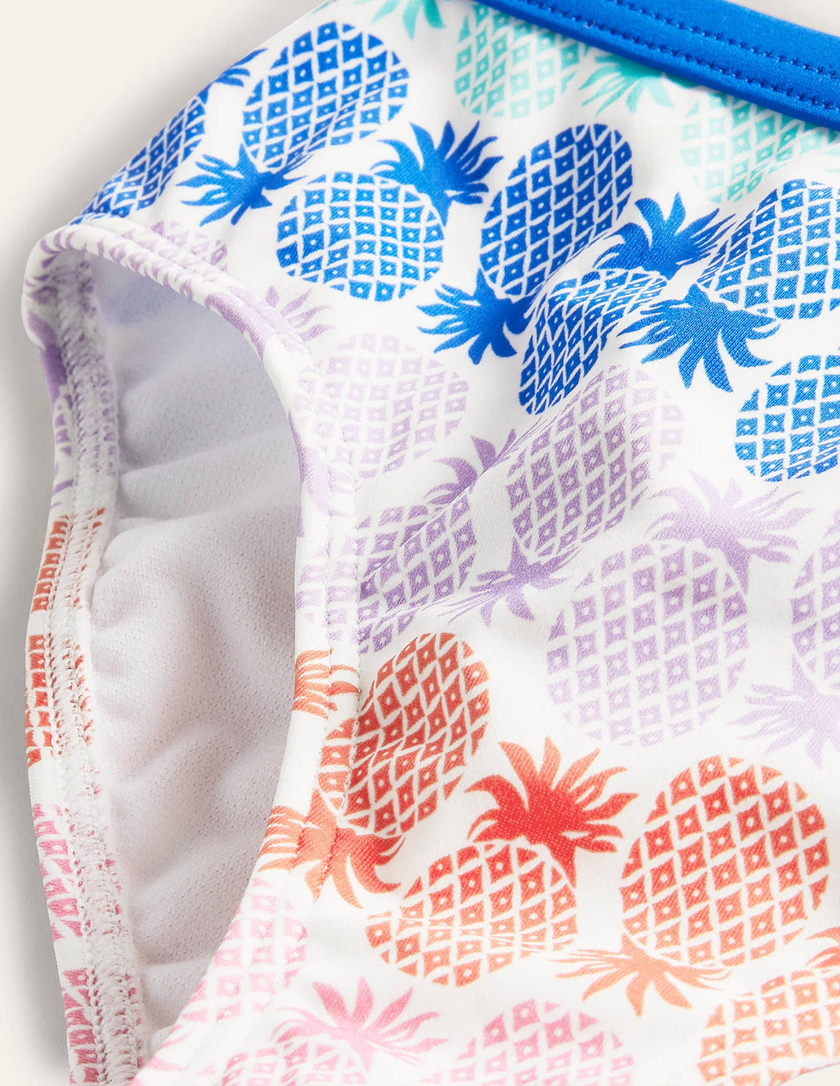 Patterned Bikini Bottoms-Multi Rainbow Pineapple Geo-3