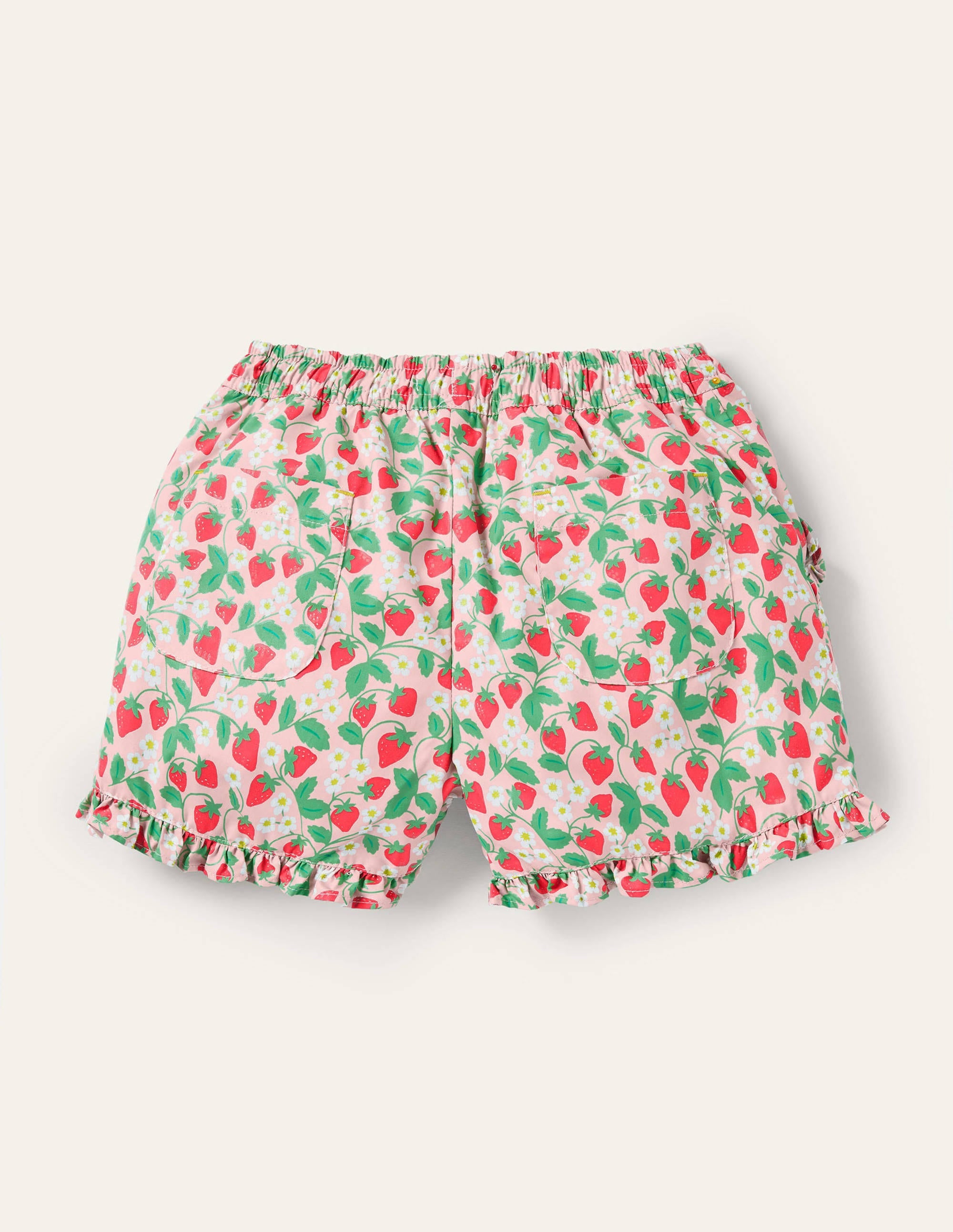 Frill Hem Shorts-Boto Pink Strawberry Ditsy - Image 2
