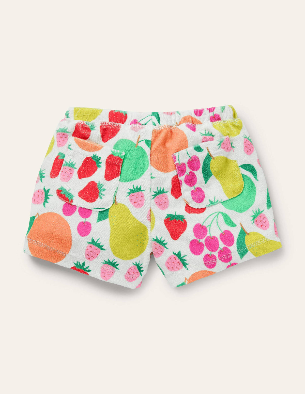 Towelling Shorts-Ivory Tutti Frutti - Image 2