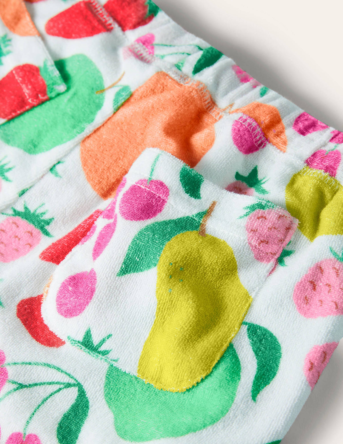 Towelling Shorts-Ivory Tutti Frutti - Image 3