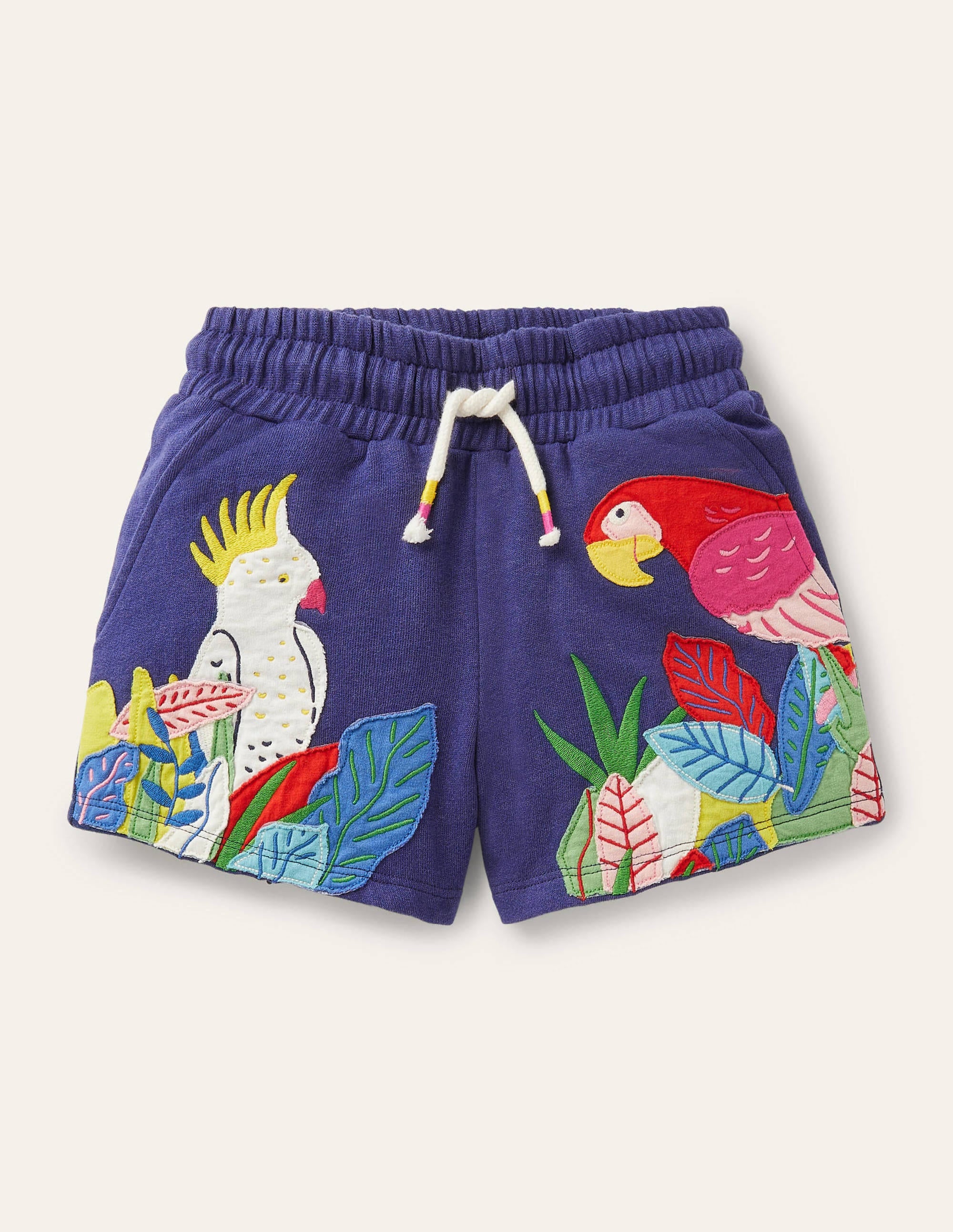 Appliqué Jersey Shorts-Starboard Blue Birds - Image 1