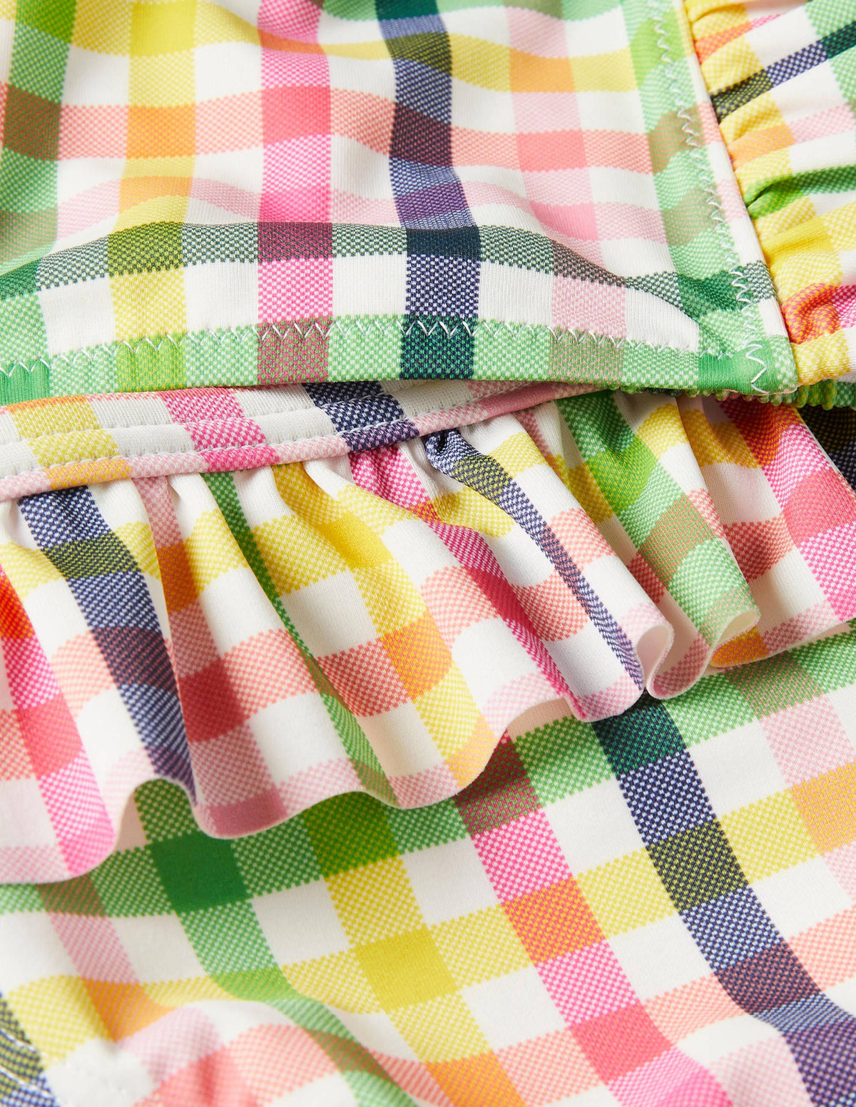 Nostalgic Smocked Bikini-Multi Rainbow Gingham - Image 3