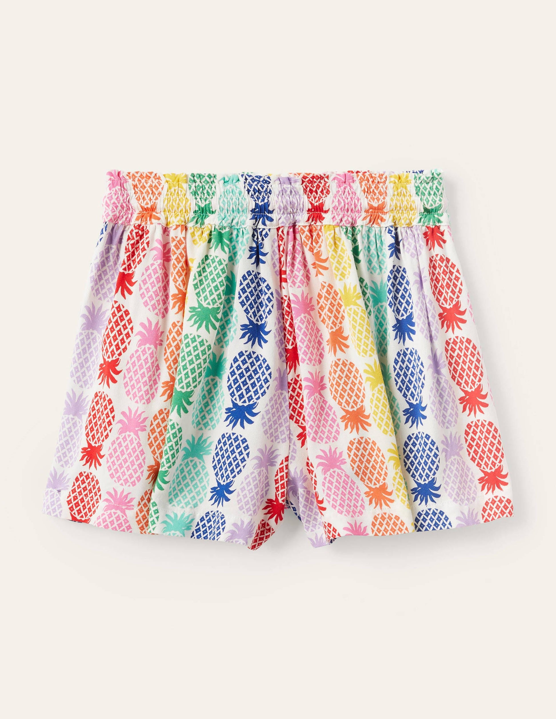 Printed Woven Shorts-Multi Rainbow Pineapple Geo-2
