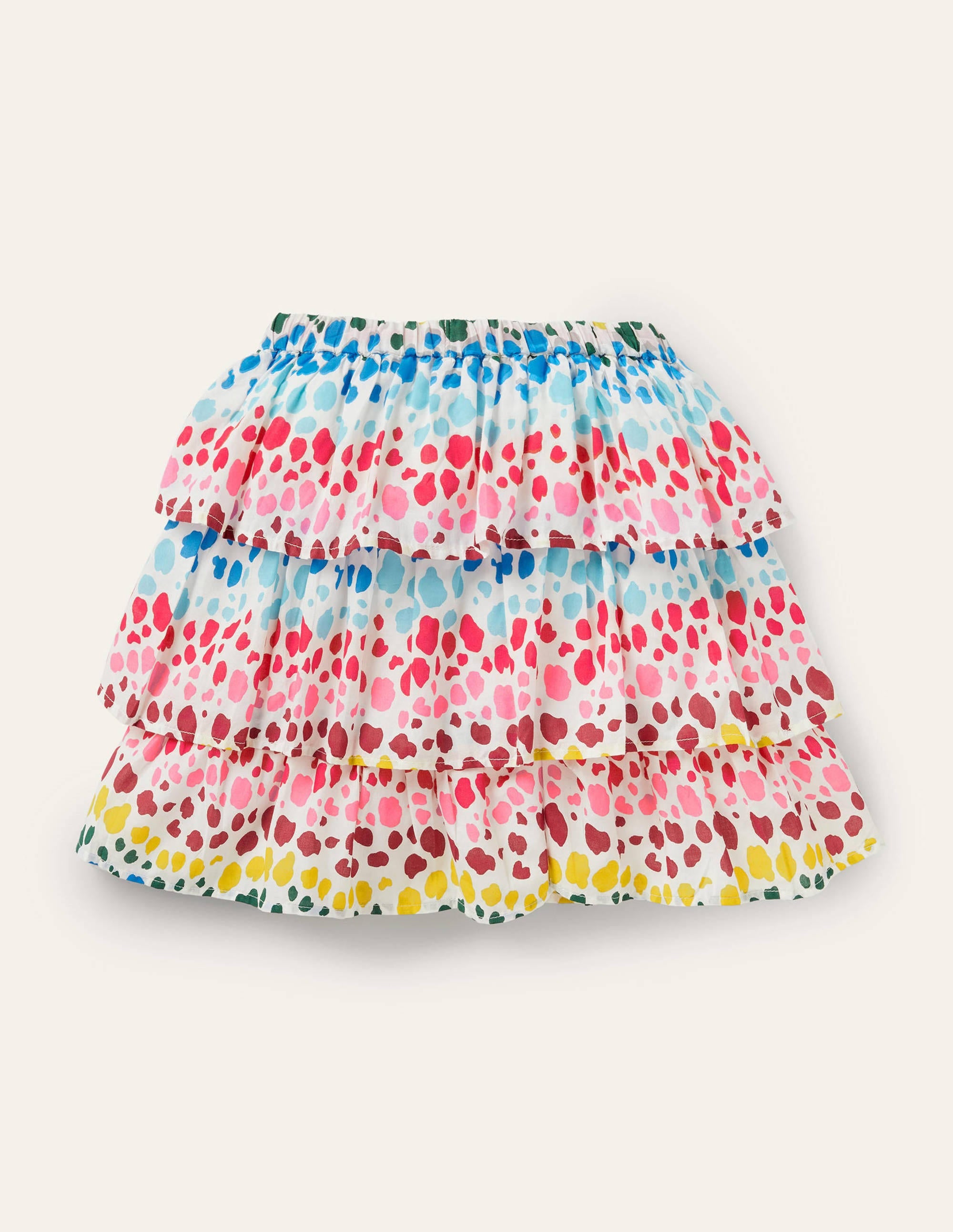 Printed Ruffle Skirt-Multi Rainbow Leopard - Image 1