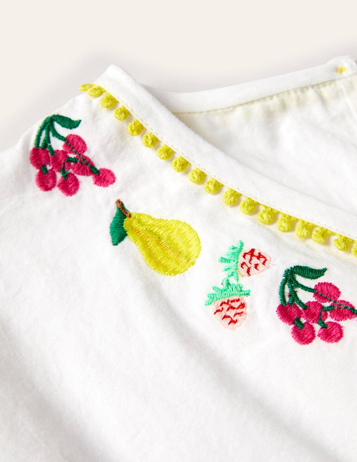 Fruit Embroidered Kaftan-White - Image 3