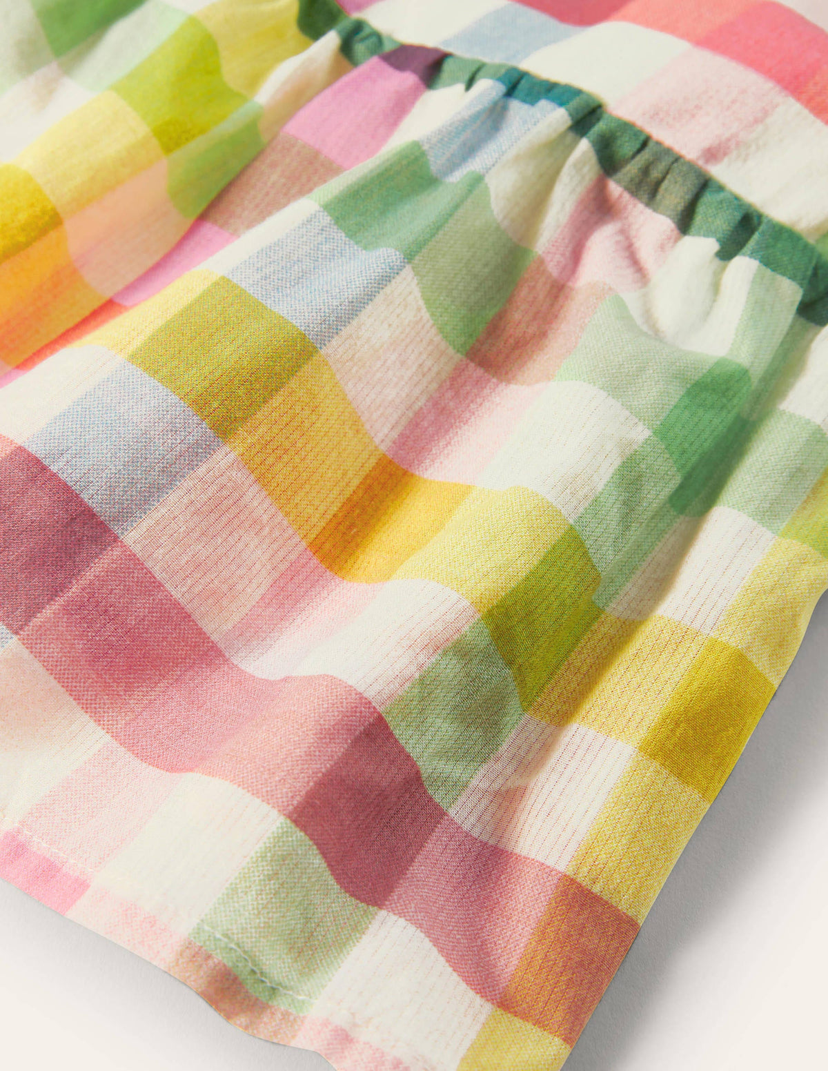 Cross-back Woven Top-Multi Rainbow Gingham - Image 3