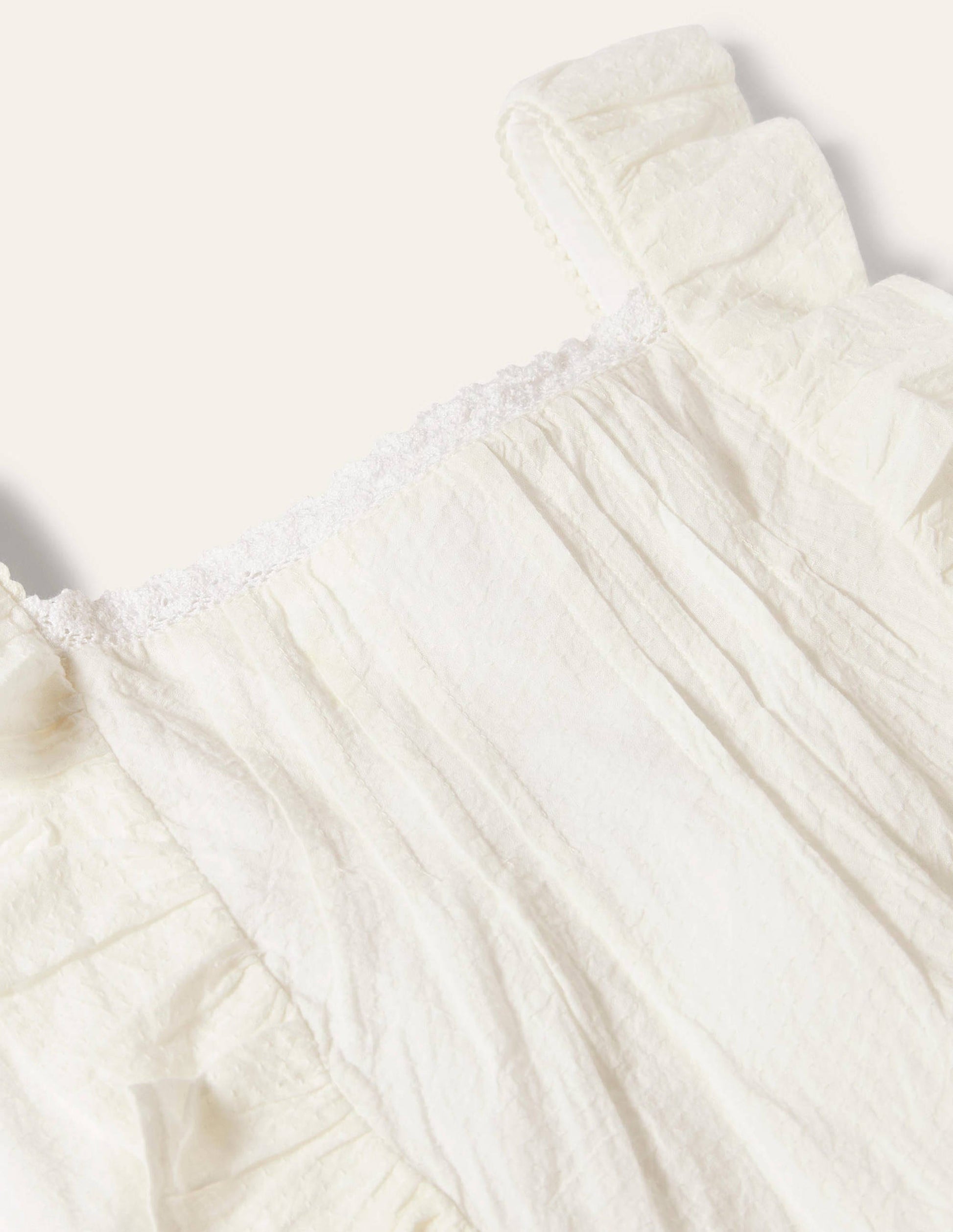 Lace Frill Woven Top-Ivory-3