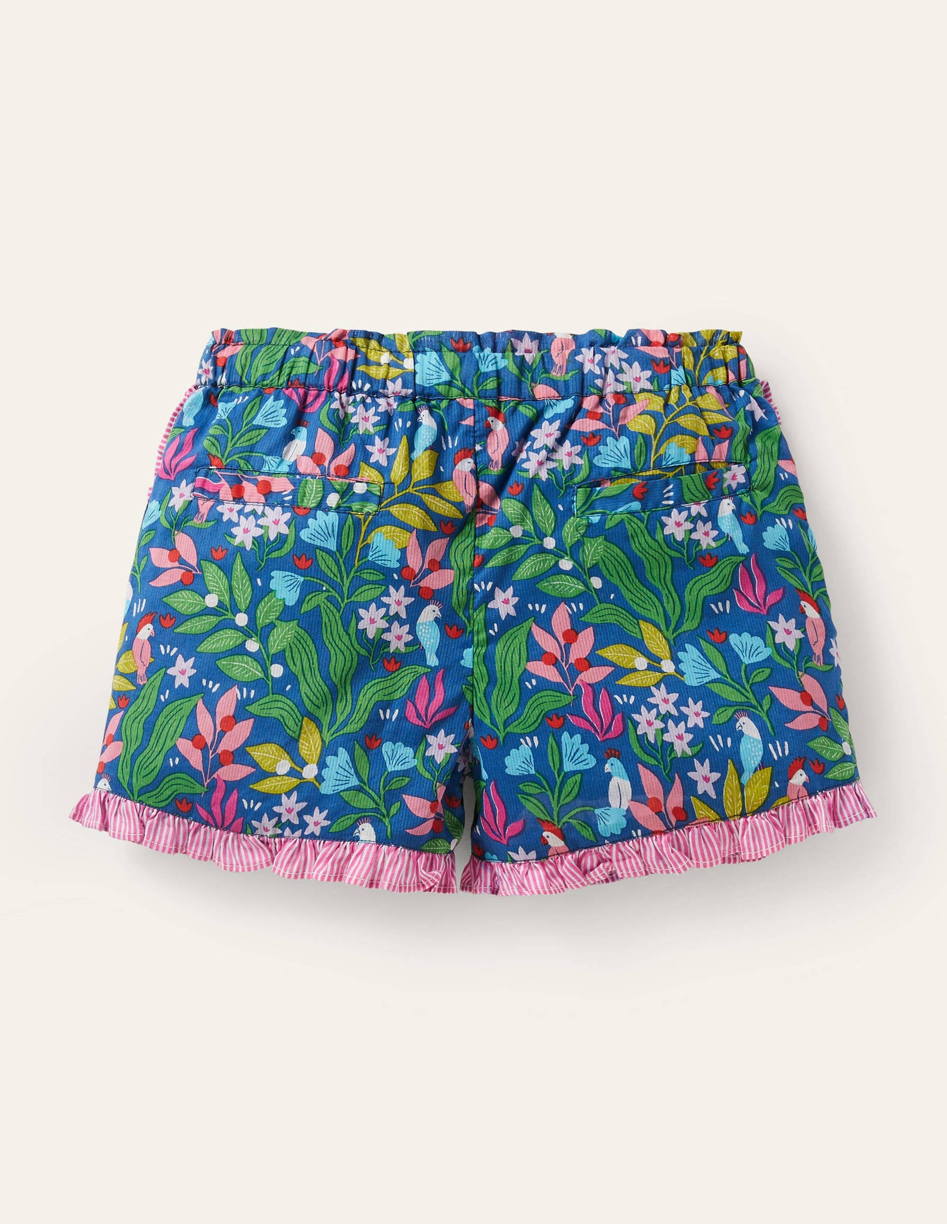 Hotchpotch Frill Shorts-Venice Blue Tropical Garden-2