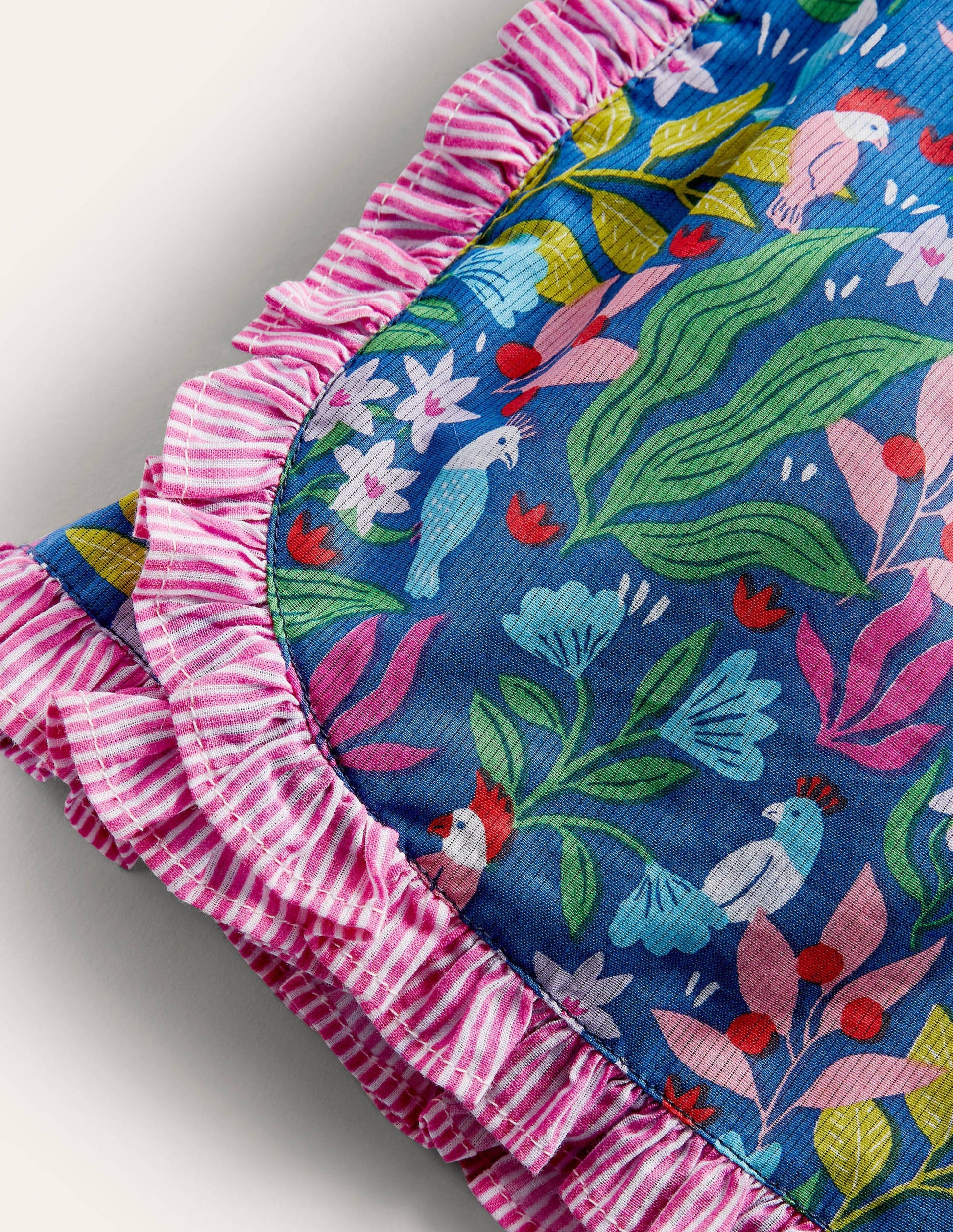 Hotchpotch Frill Shorts-Venice Blue Tropical Garden-3