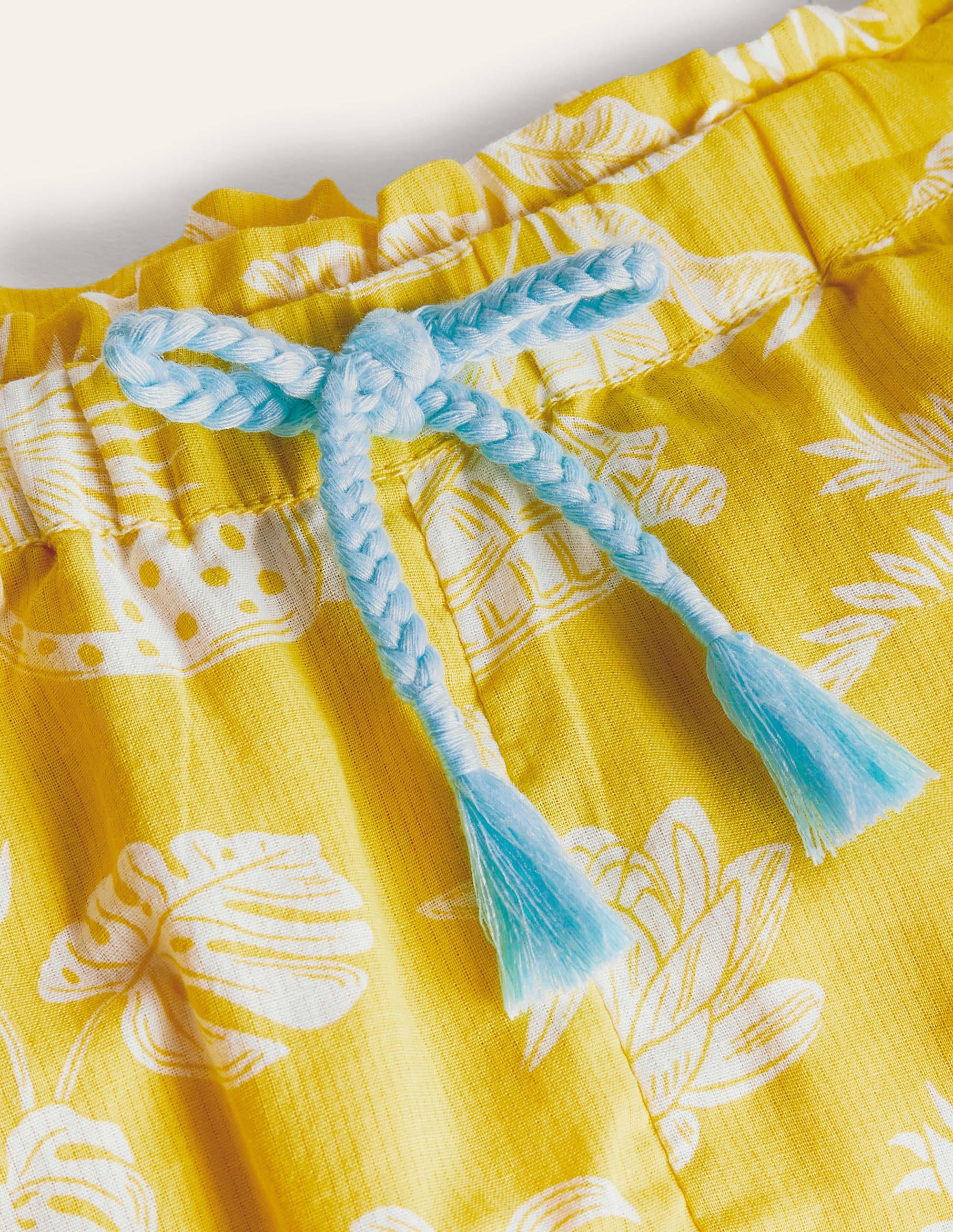 Hotchpotch Frill Shorts-Sweetcorn Yellow Botanical - Image 3