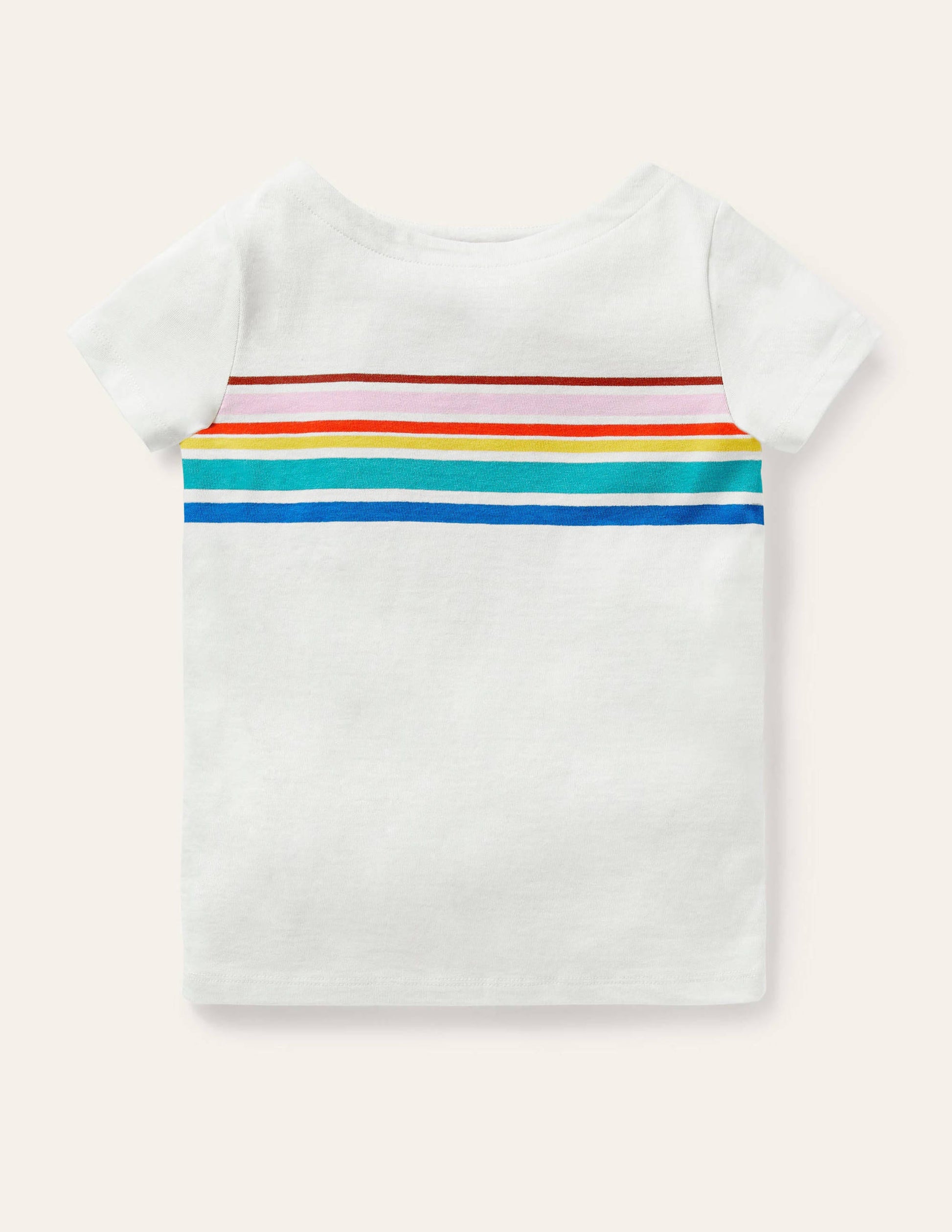 Short-sleeved Breton-Ivory/ Rainbow-1