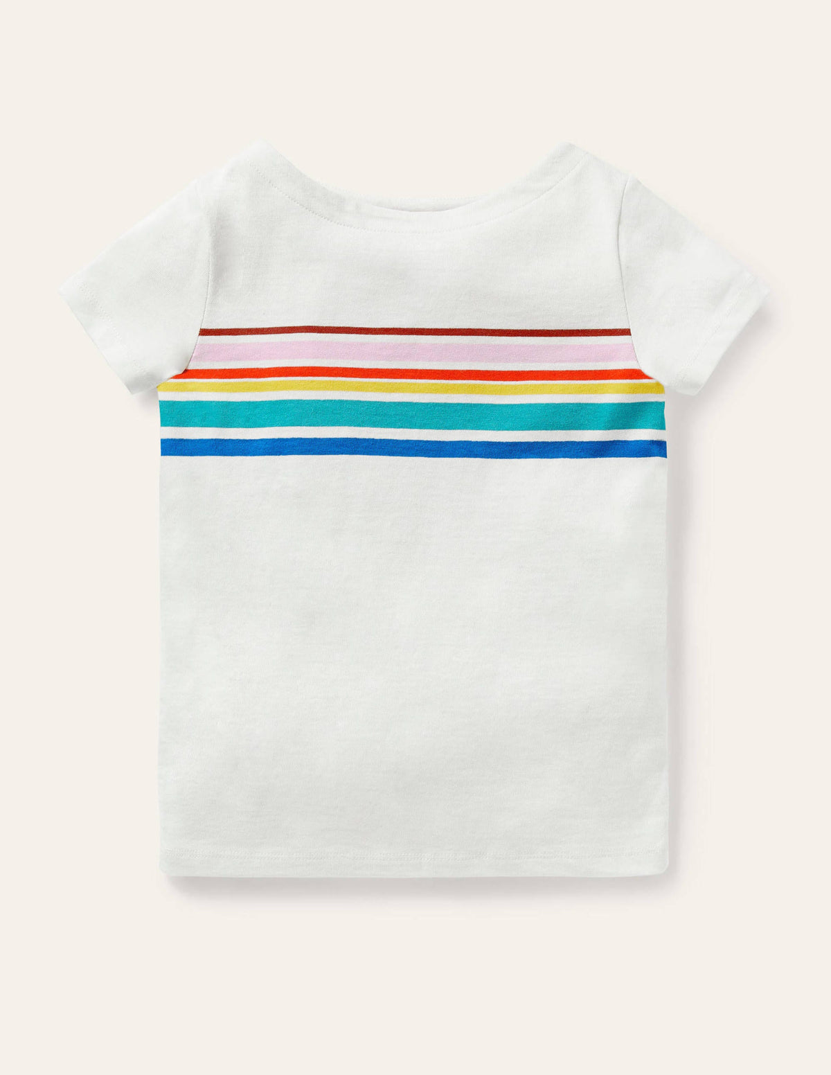 Short-sleeved Breton-Ivory/ Rainbow - Image 1