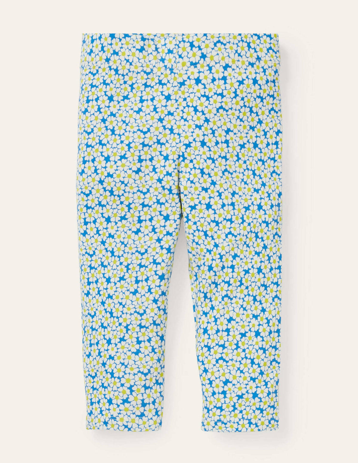 Fun Cropped Leggings-Moroccan Blue Daisybed - Image 1