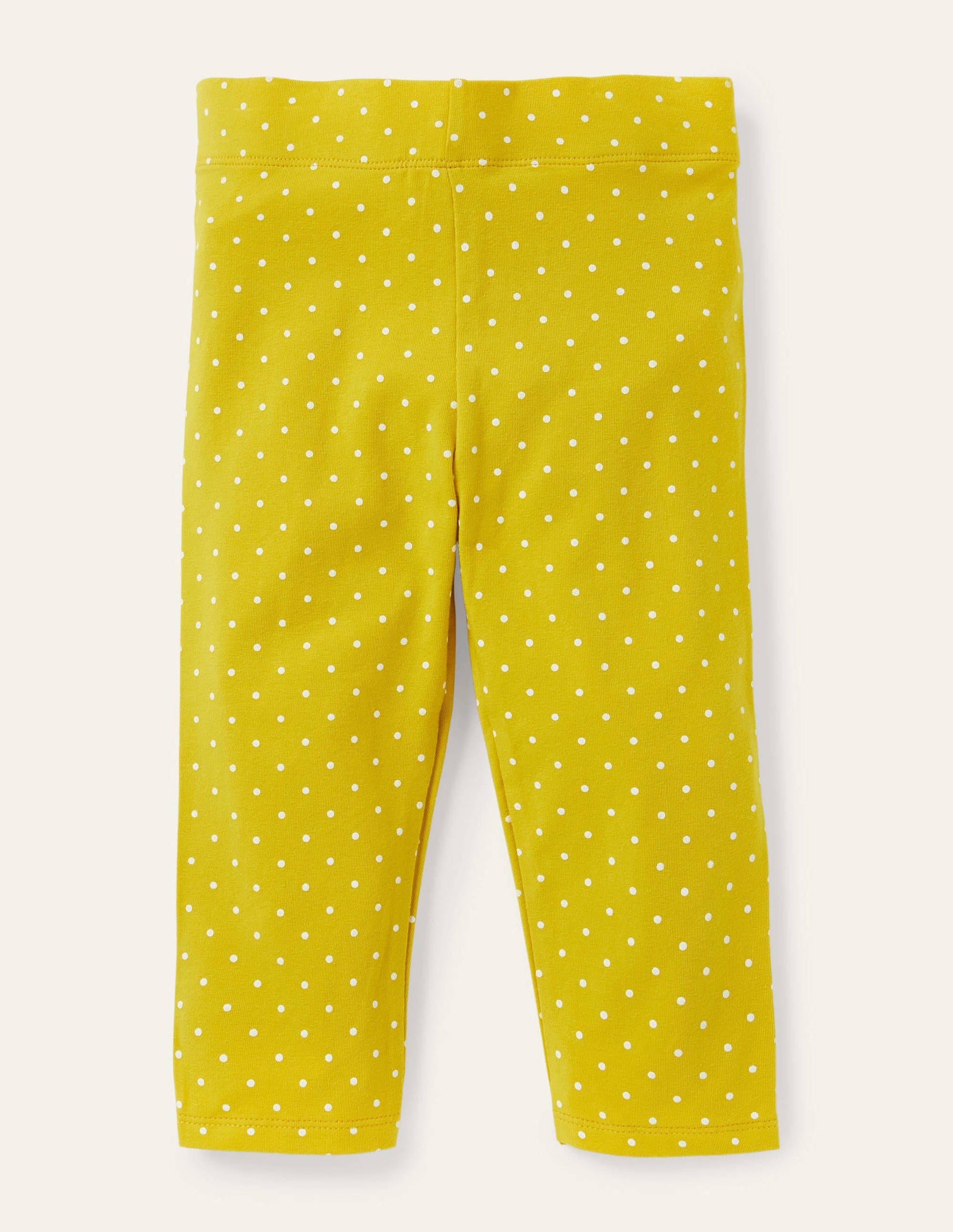 Fun Cropped Leggings-Daffodil Yellow Pin Spot-1