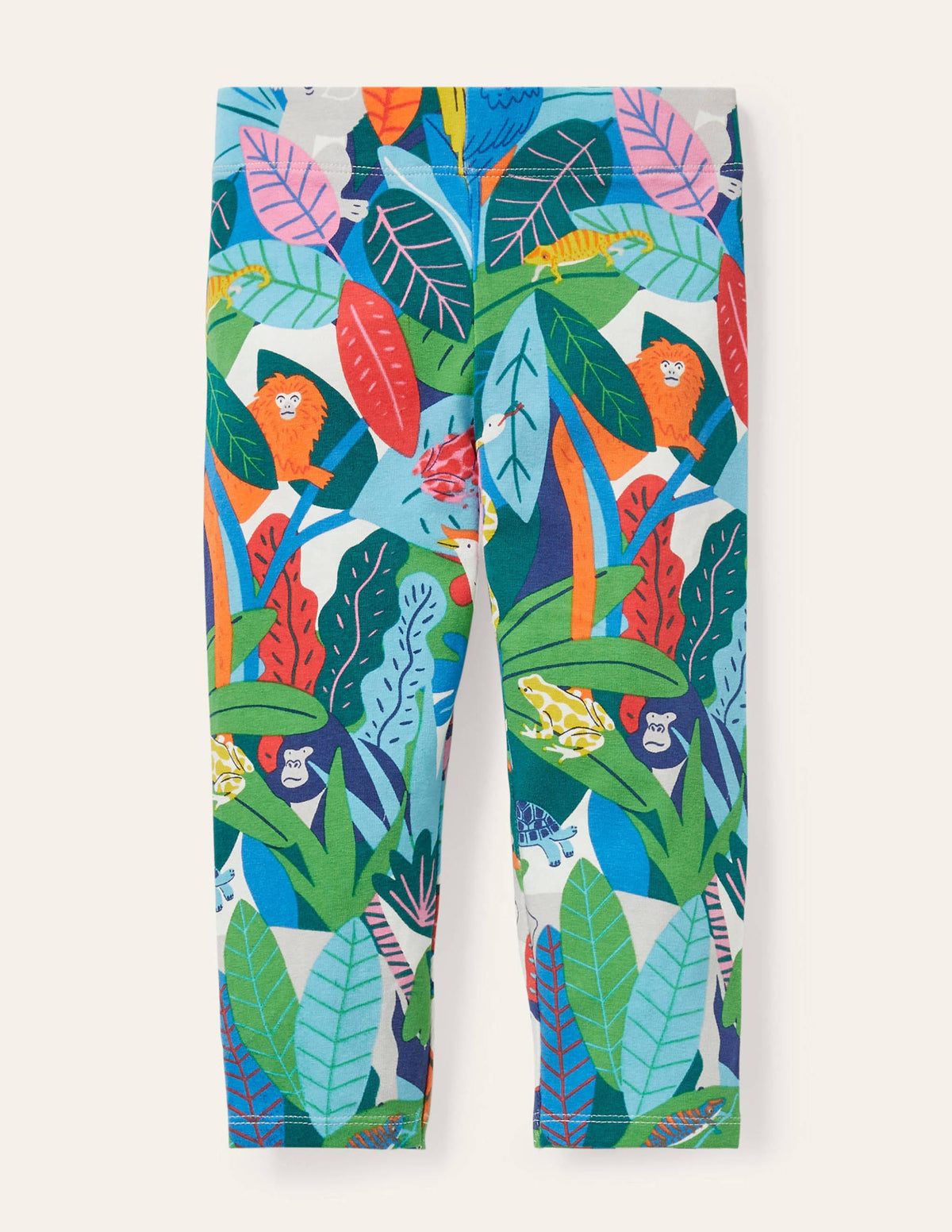 Fun Cropped Leggings-Multi Endangered Jungle-1