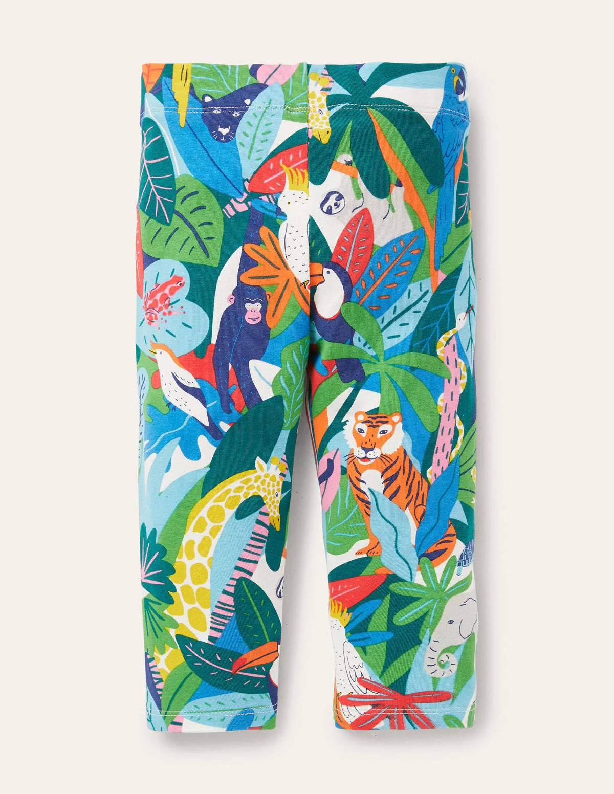 Fun Cropped Leggings-Multi Endangered Jungle - Image 2