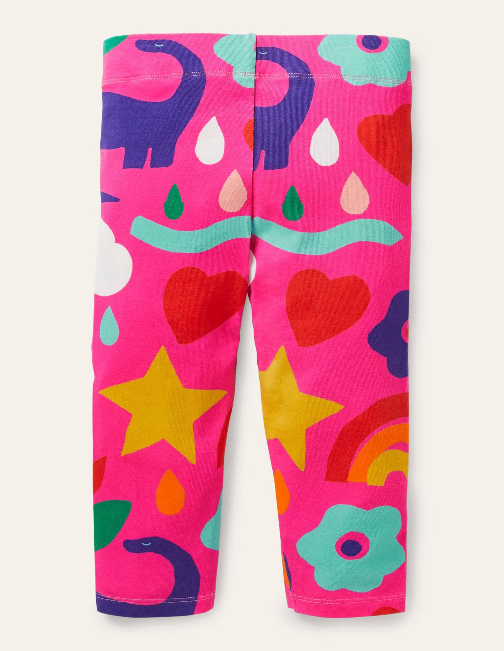 Fun Cropped Leggings-Tickled Pink Happy Dino-2