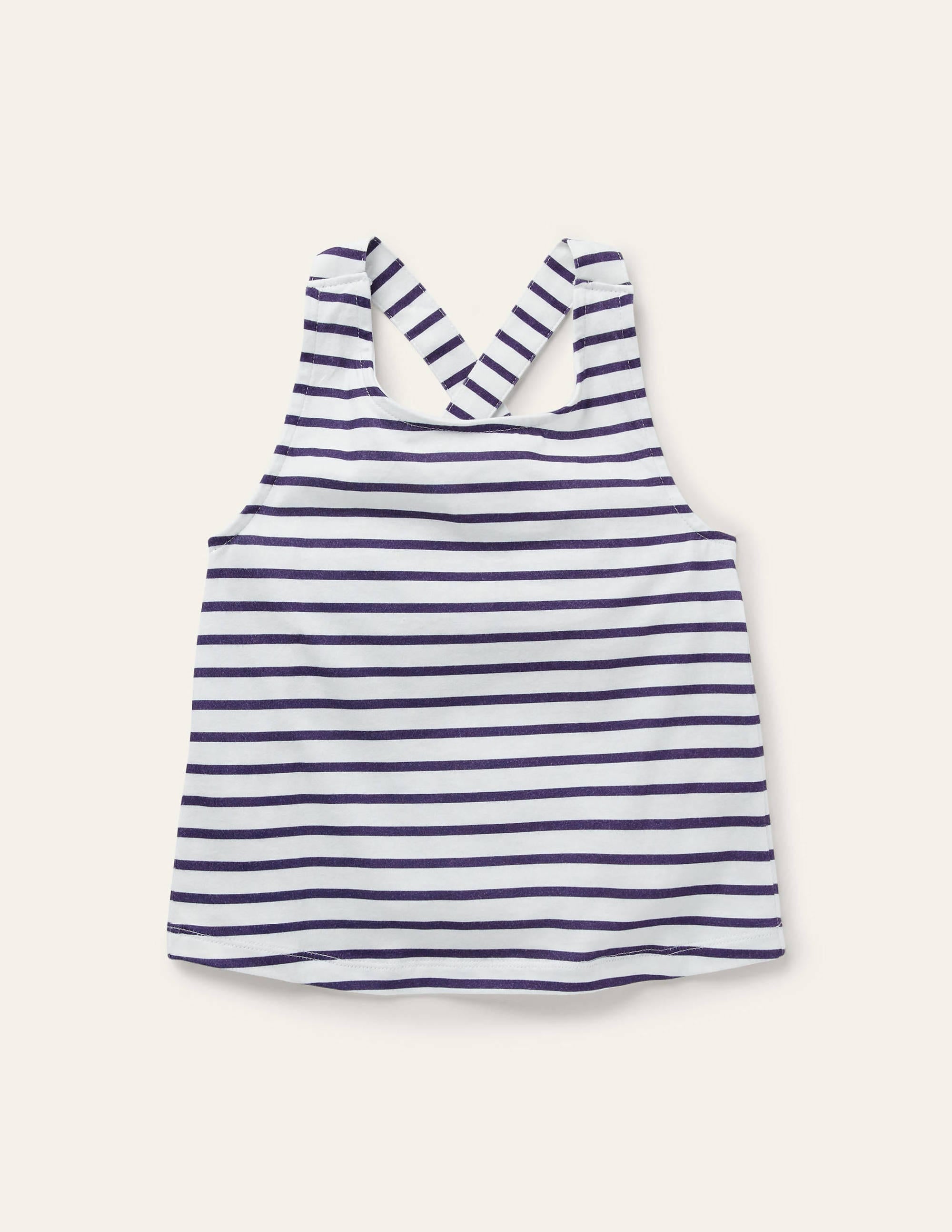 Cross-Back Vest-White/Indigo Navy - Image 1