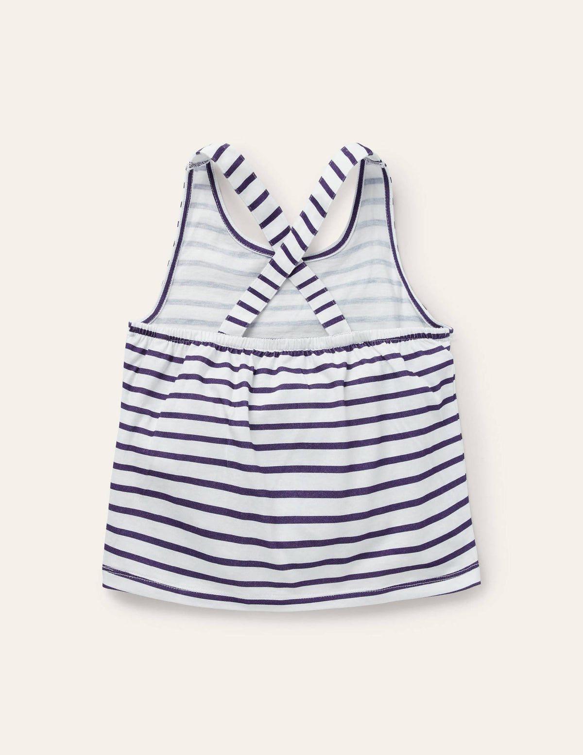 Cross-Back Vest-White/Indigo Navy-2