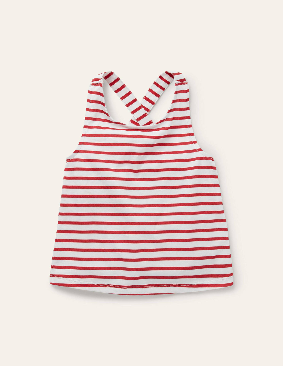 Cross-Back Vest-Ivory/ Strawberry Tart Red-1