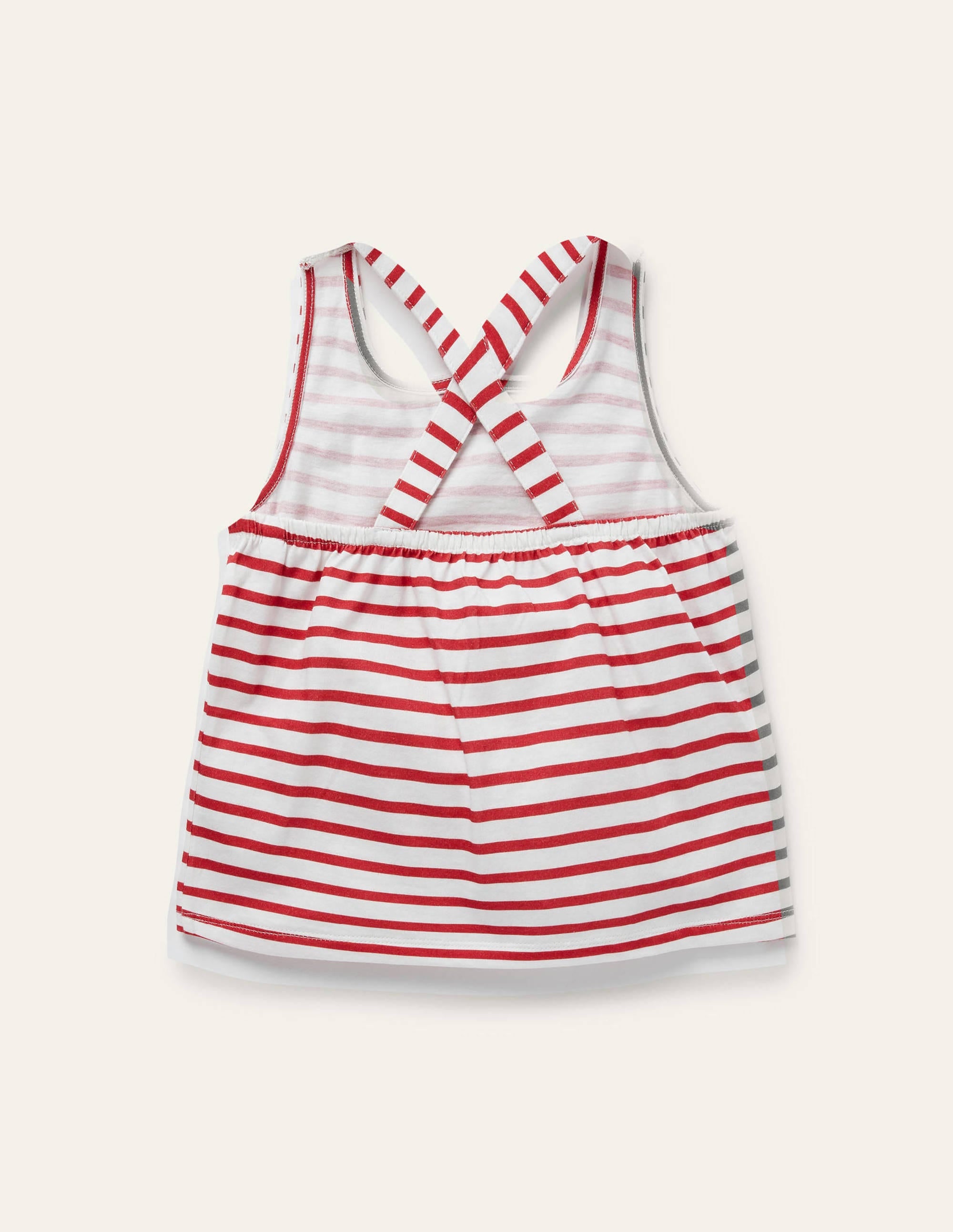 Cross-Back Vest-Ivory/ Strawberry Tart Red - Image 2