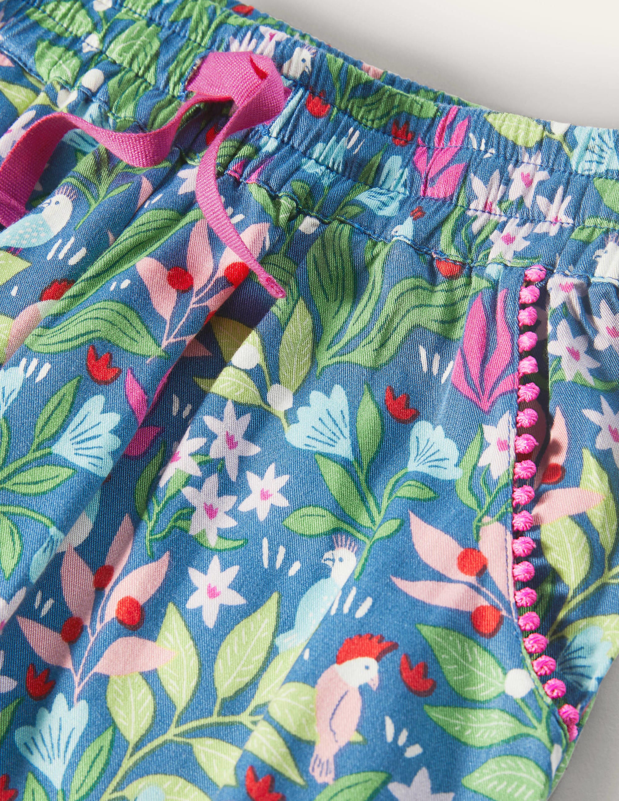 Relaxed Woven Printed Trousers-Venice Blue Tropical Garden - Image 3