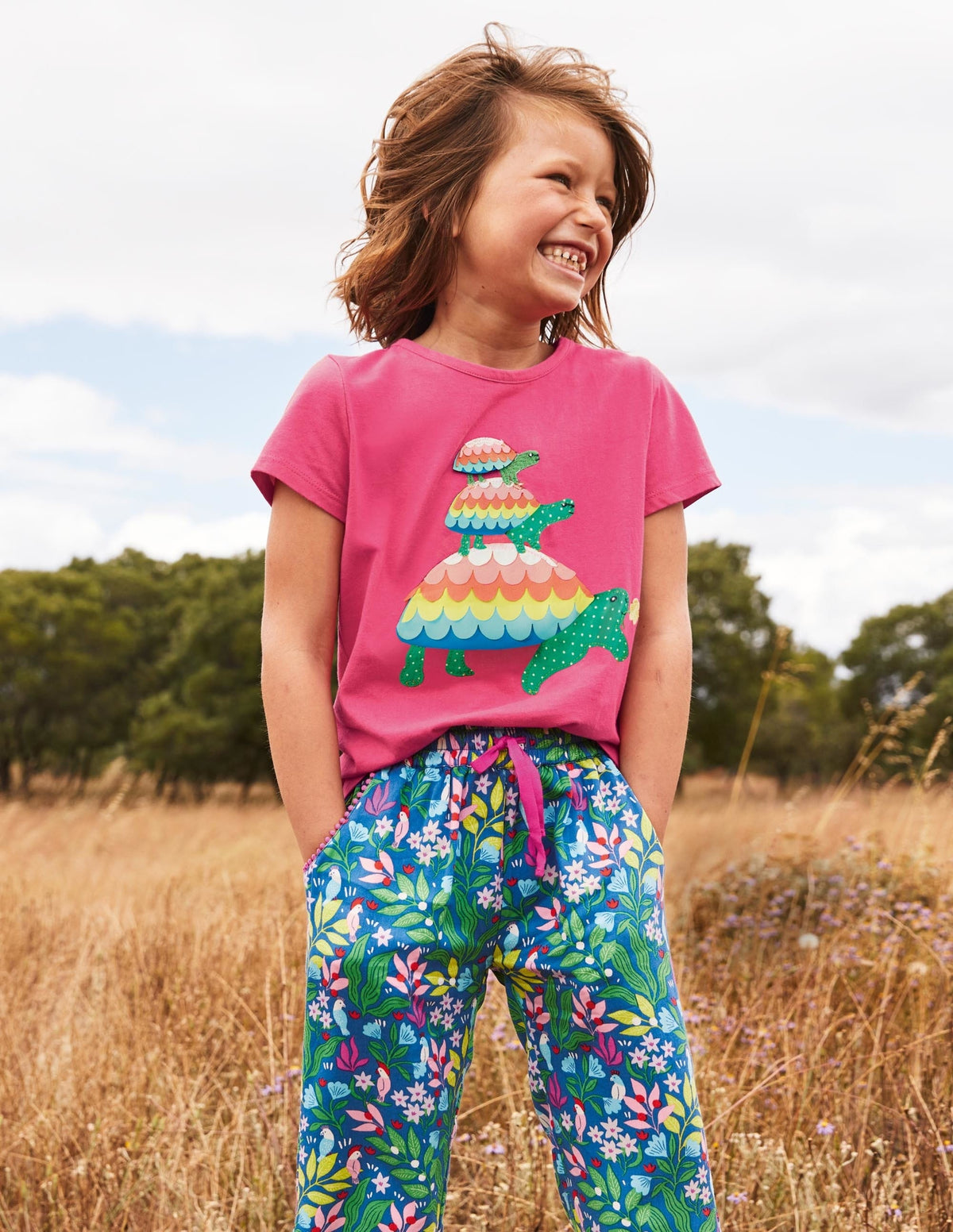 Relaxed Woven Printed Trousers-Venice Blue Tropical Garden-4