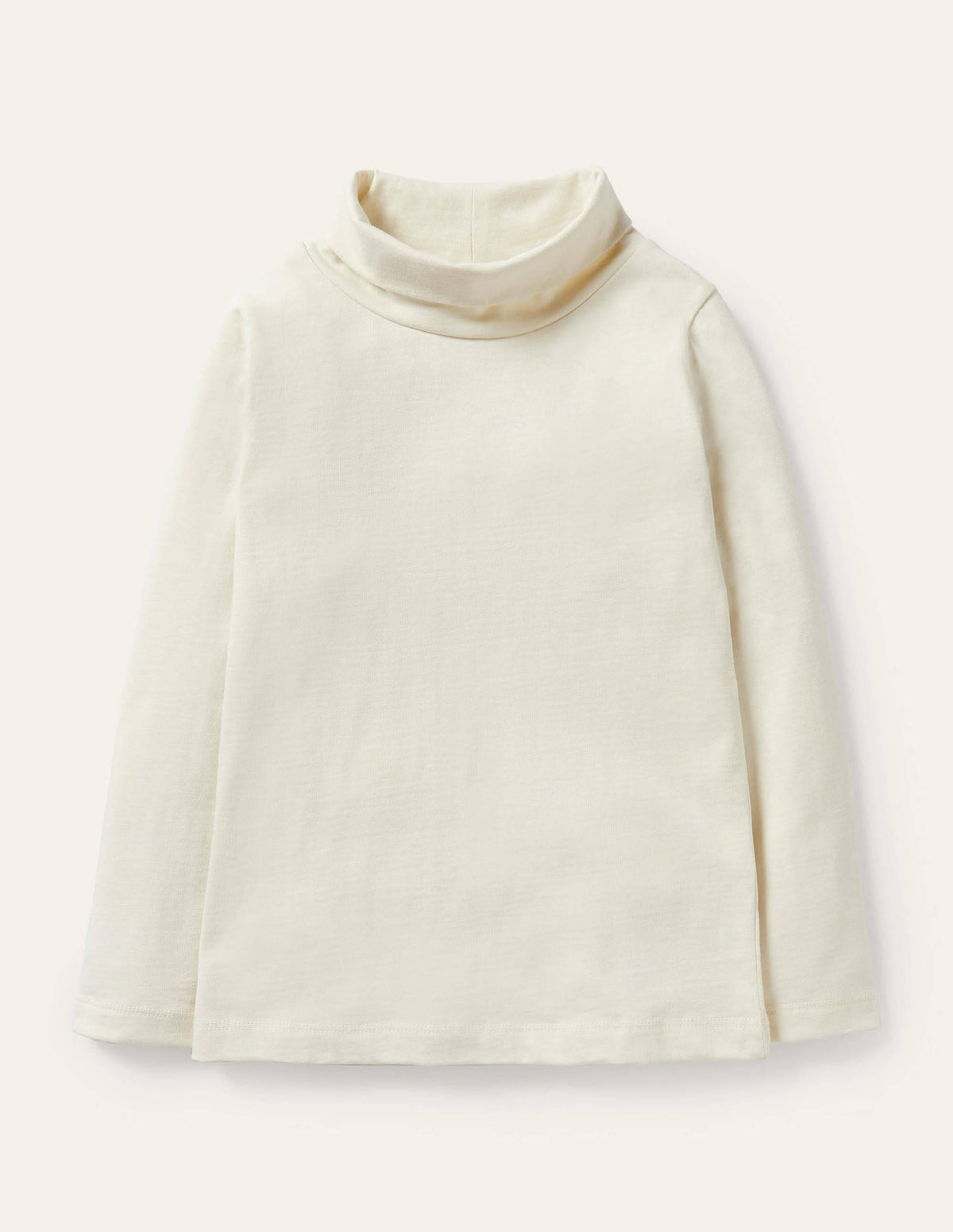 Roll Neck Supersoft T-shirt-Ivory-1