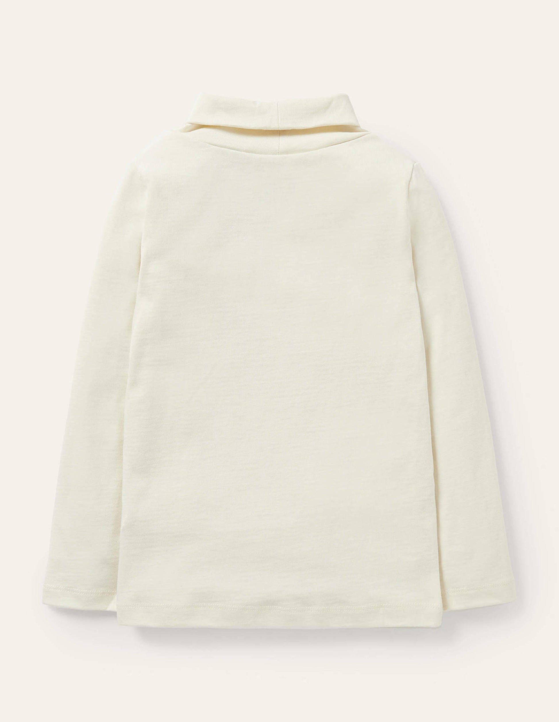 Roll Neck Supersoft T-shirt-Ivory-2