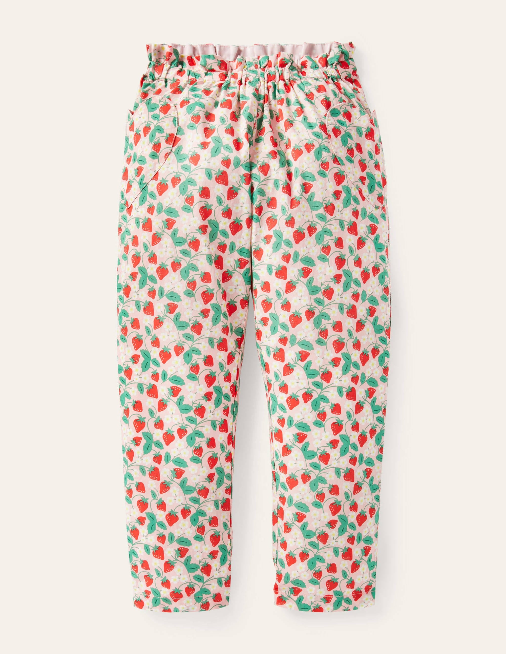 Lightweight Printed Trouser-Boto Pink Strawberry Ditsy - Image 1