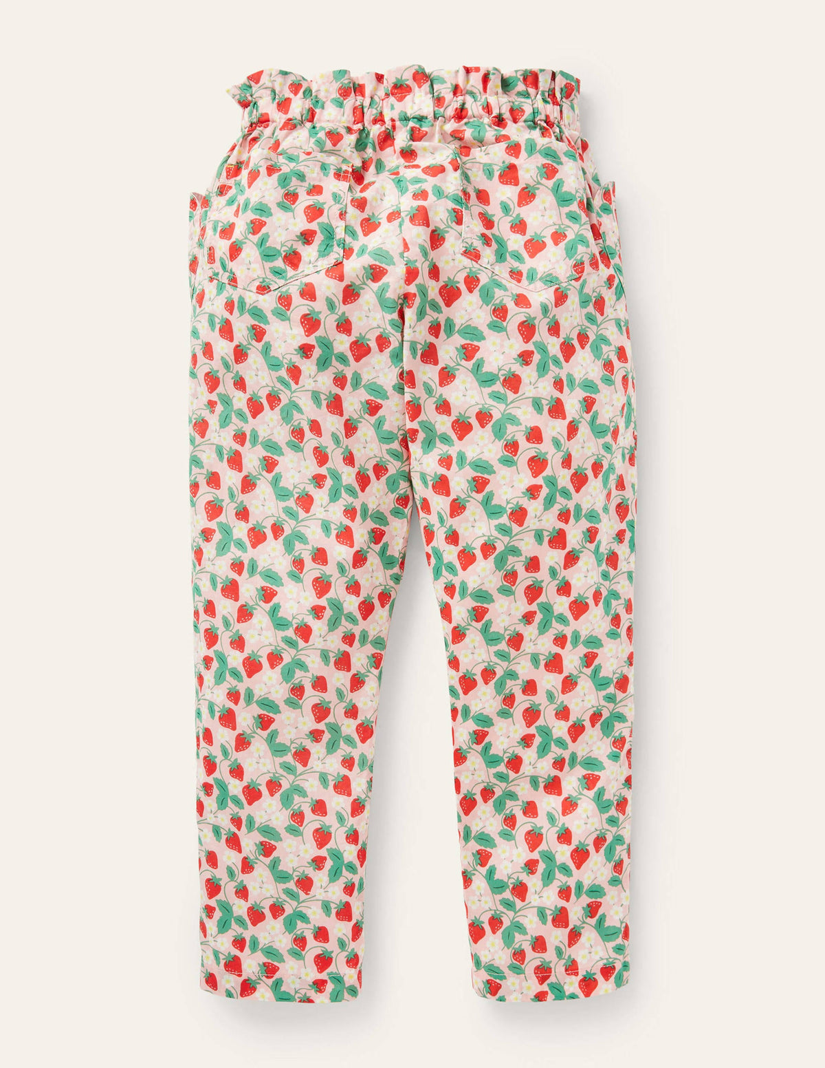 Lightweight Printed Trouser-Boto Pink Strawberry Ditsy-2