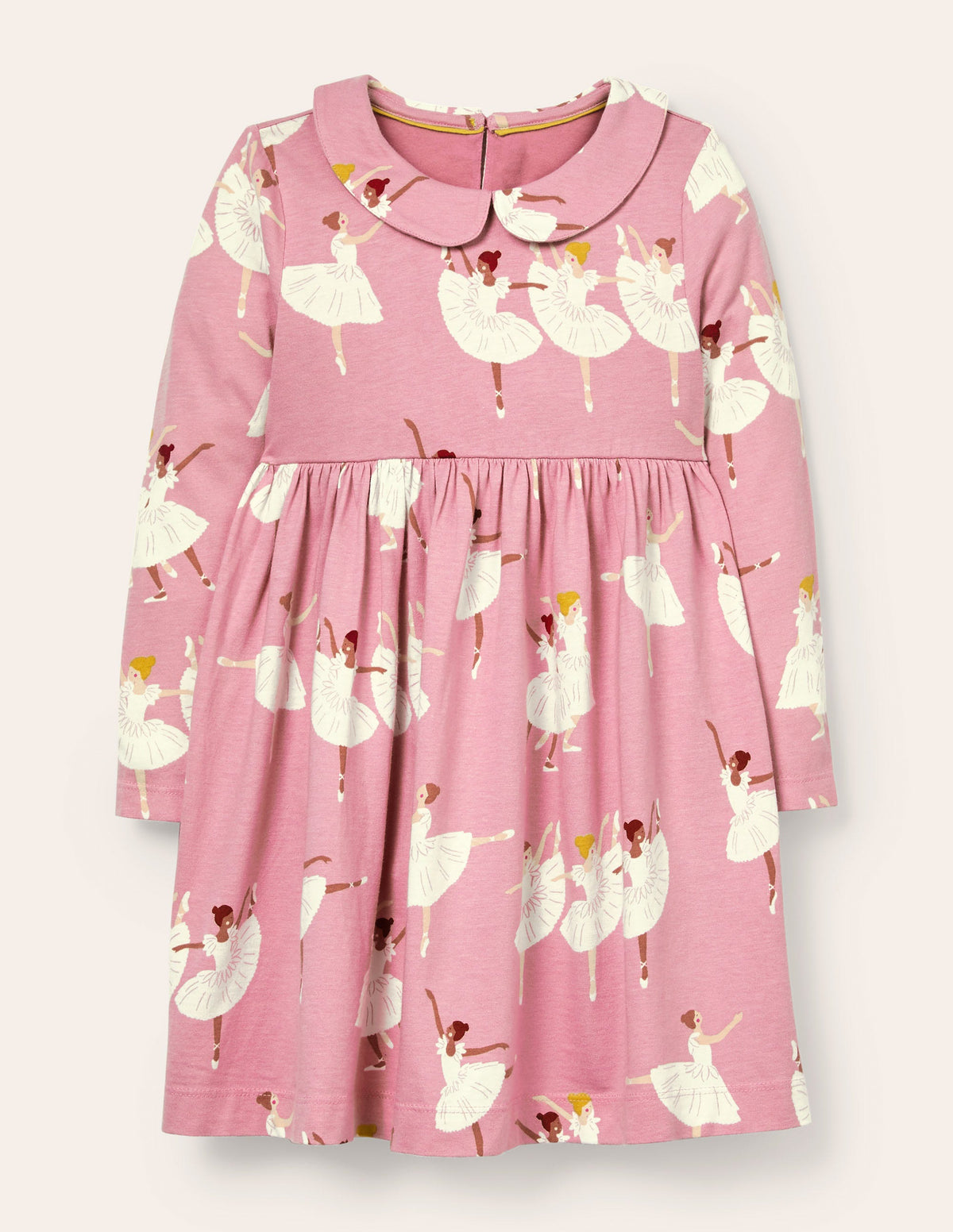 Jersey Collar Printed Dress-Formica Pink Ballerinas - Image 1