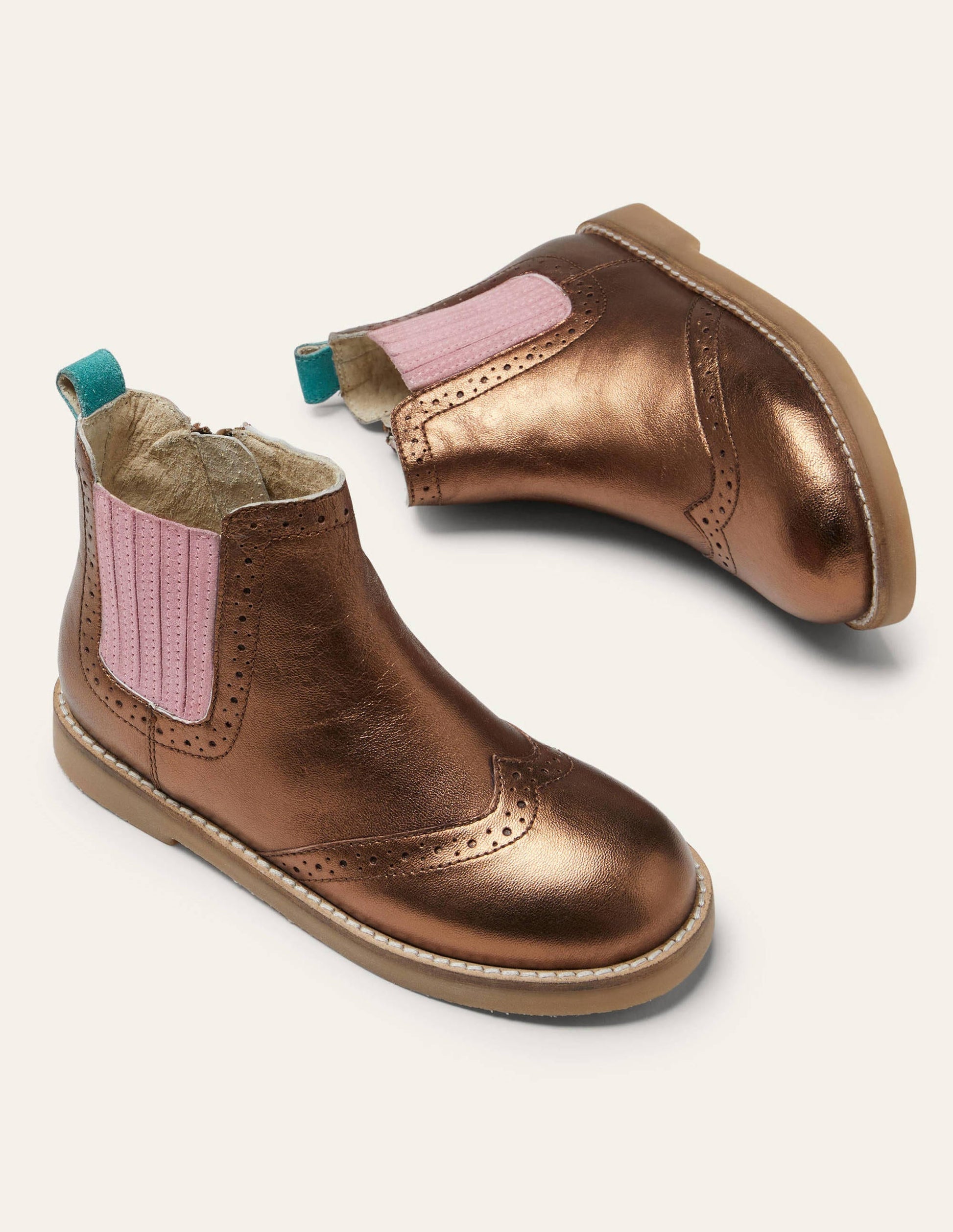 Leather Chelsea Boot-Bronze Metallic-1